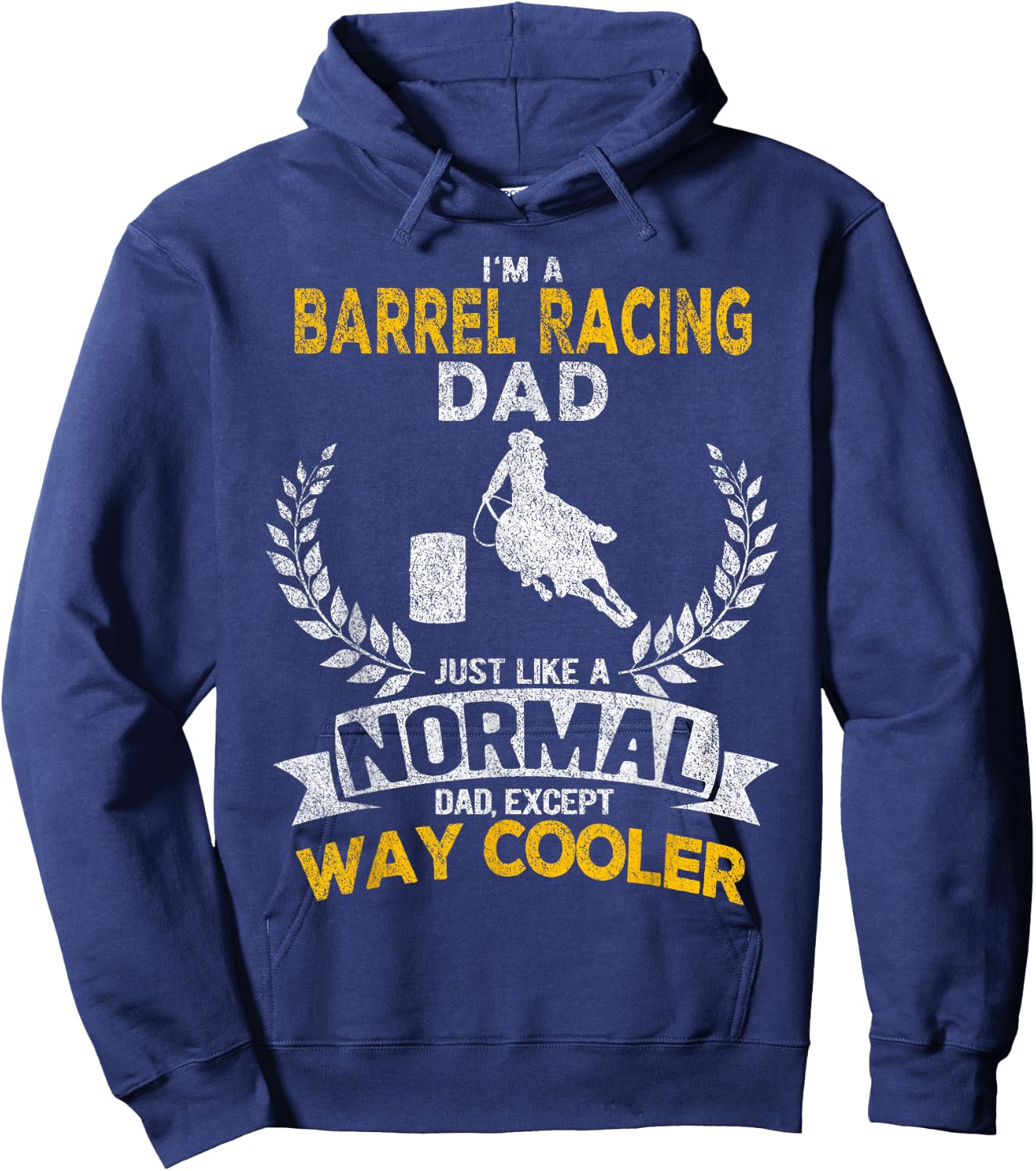 Funny Barrel Racing Dad Barrel Racing Girl Horse Retro Hoodie - Hoodie | Navy