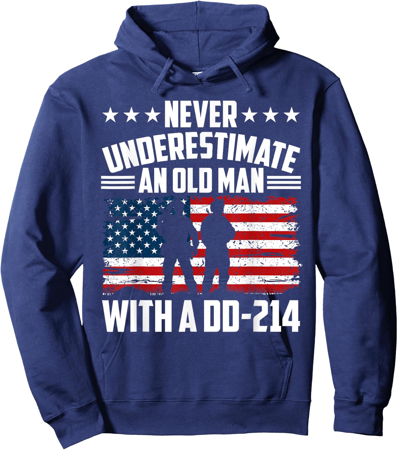 Never Underestimate An Old Man With A Dd214 Veterans Day Hoodie - Hoodie | Navy
