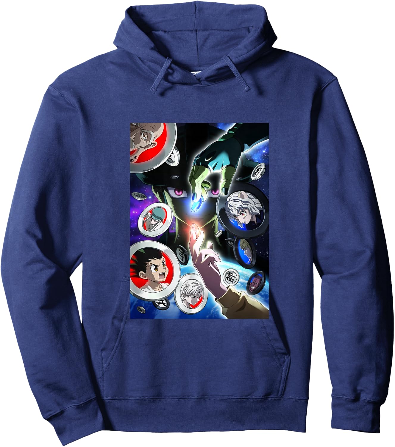 Hunter X Hunter Characters and Coin Hoodie - Hoodie | Navy