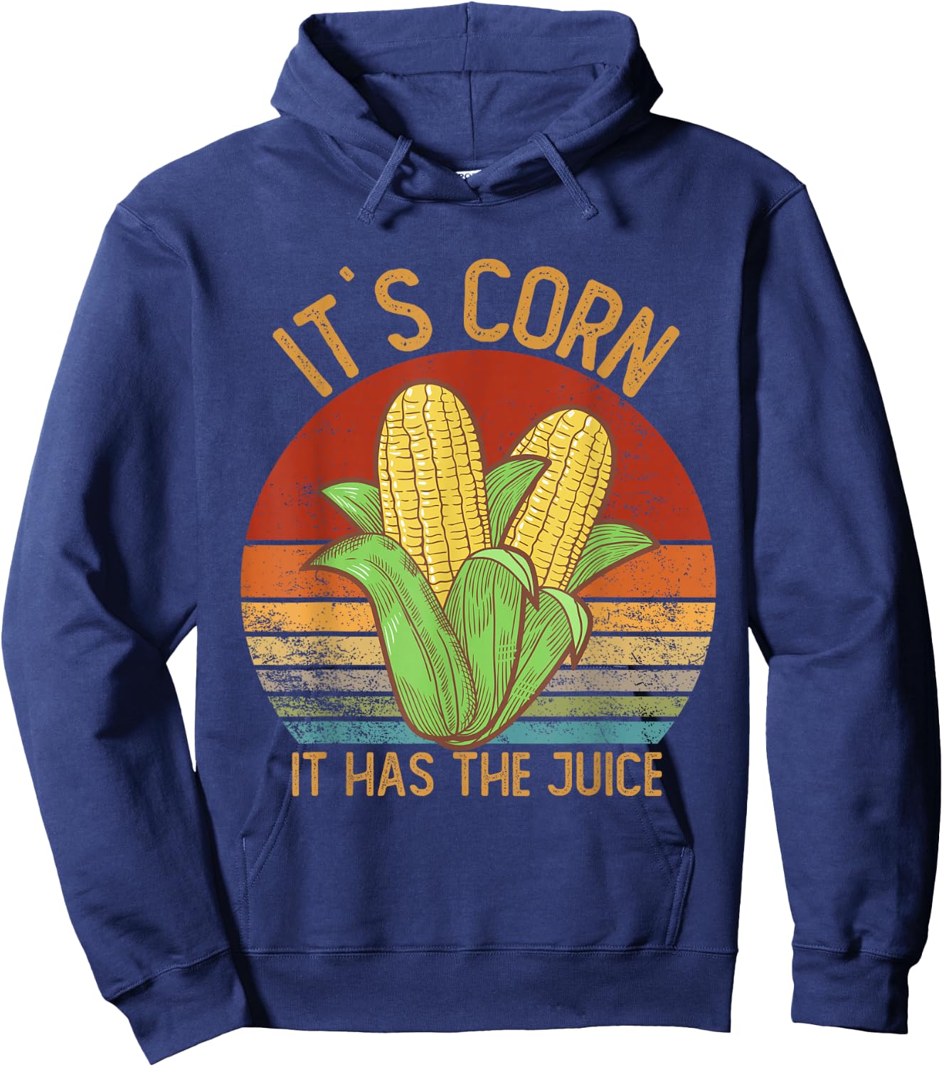It's Corn It Has The Juice Crop Top Corn Hoodie - Hoodie | Navy