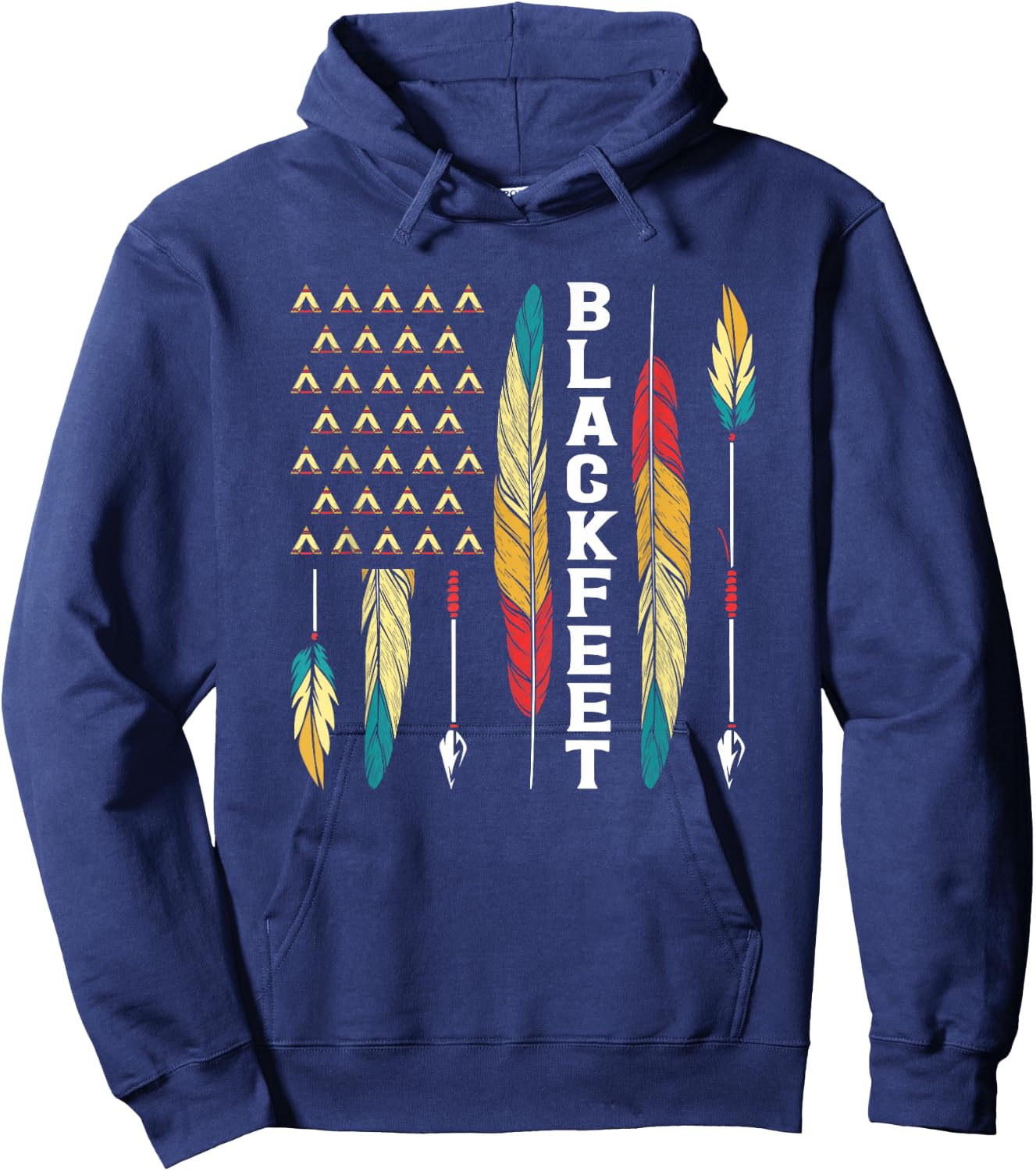 Blackfeet Flag Native Pride American Indian Tribe Blackfeet Hoodie - Hoodie | Navy