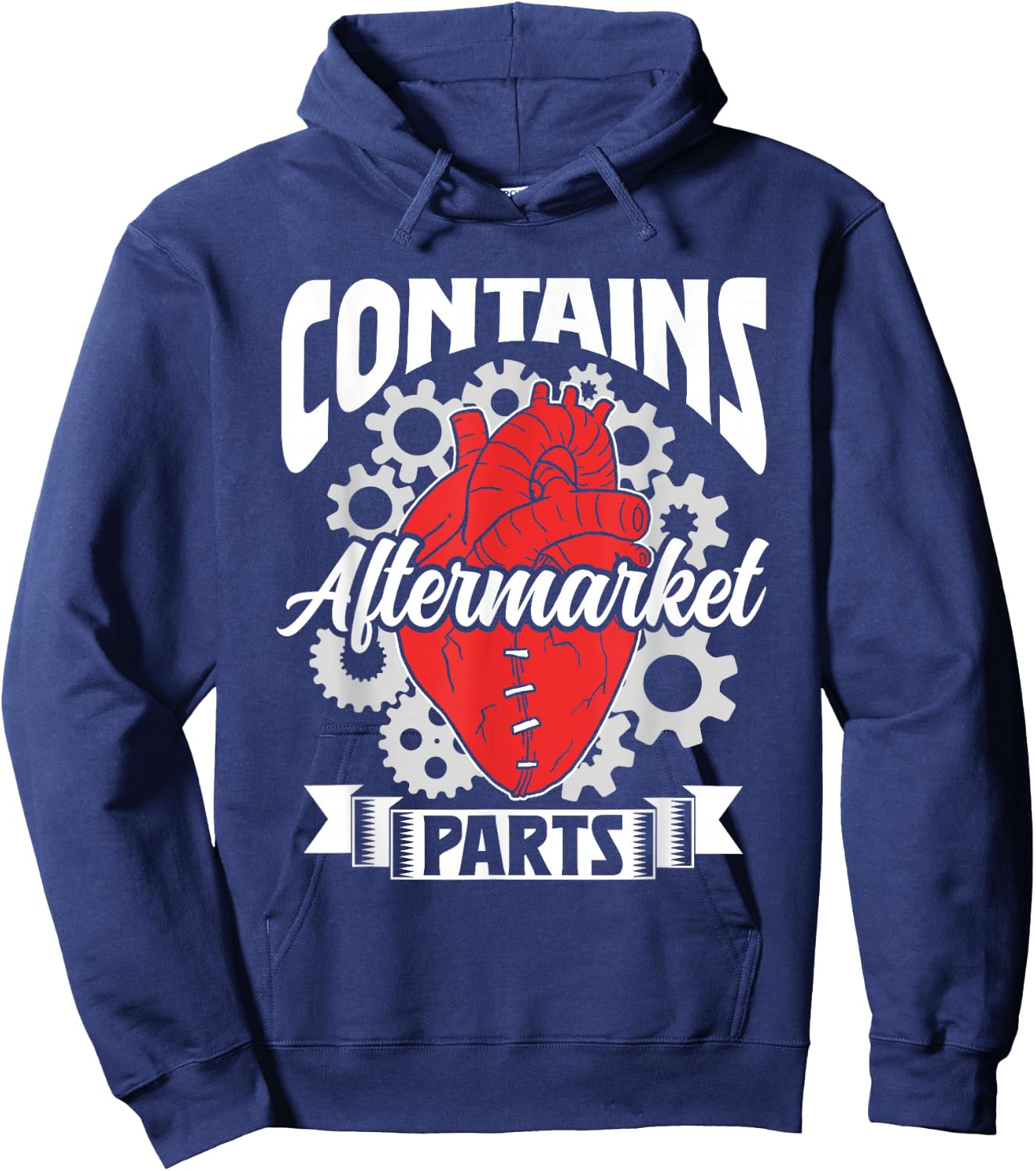 Contains Aftermarket Parts Operation Patient Heart Surgery Hoodie - Hoodie | Navy