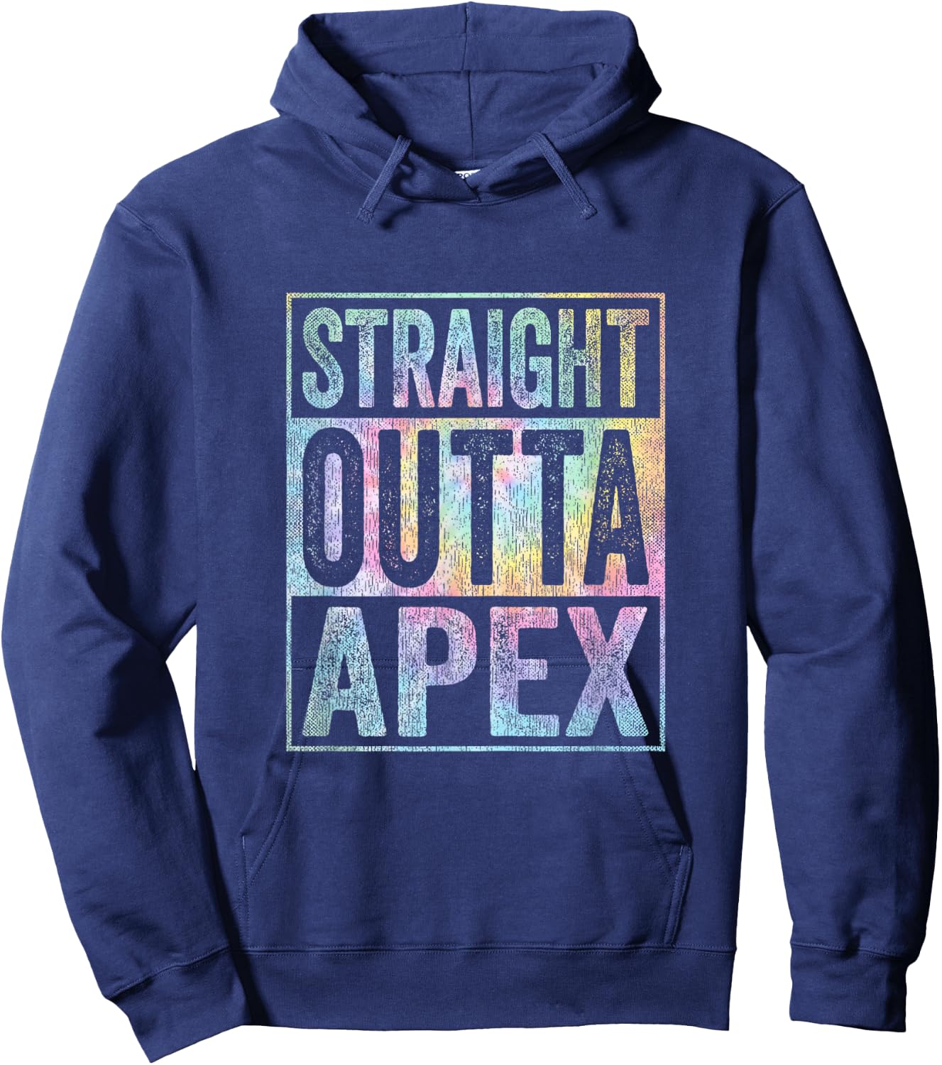 Retro Apex Stuff Clothing Straight Outta Apex Tie Dye Hoodie - Hoodie | Navy