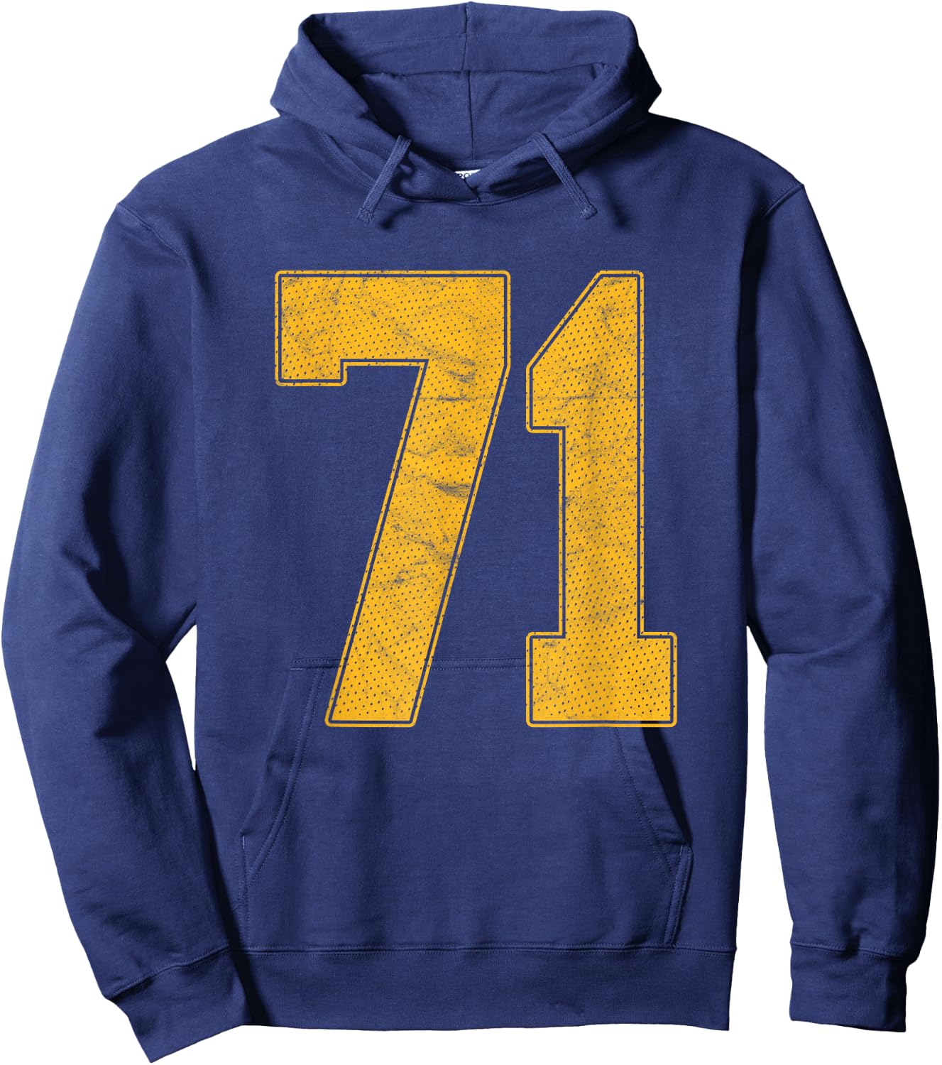 Number 71 Numbered Uniform Sports Team Jersey 71st Birthday Hoodie - Hoodie | Navy