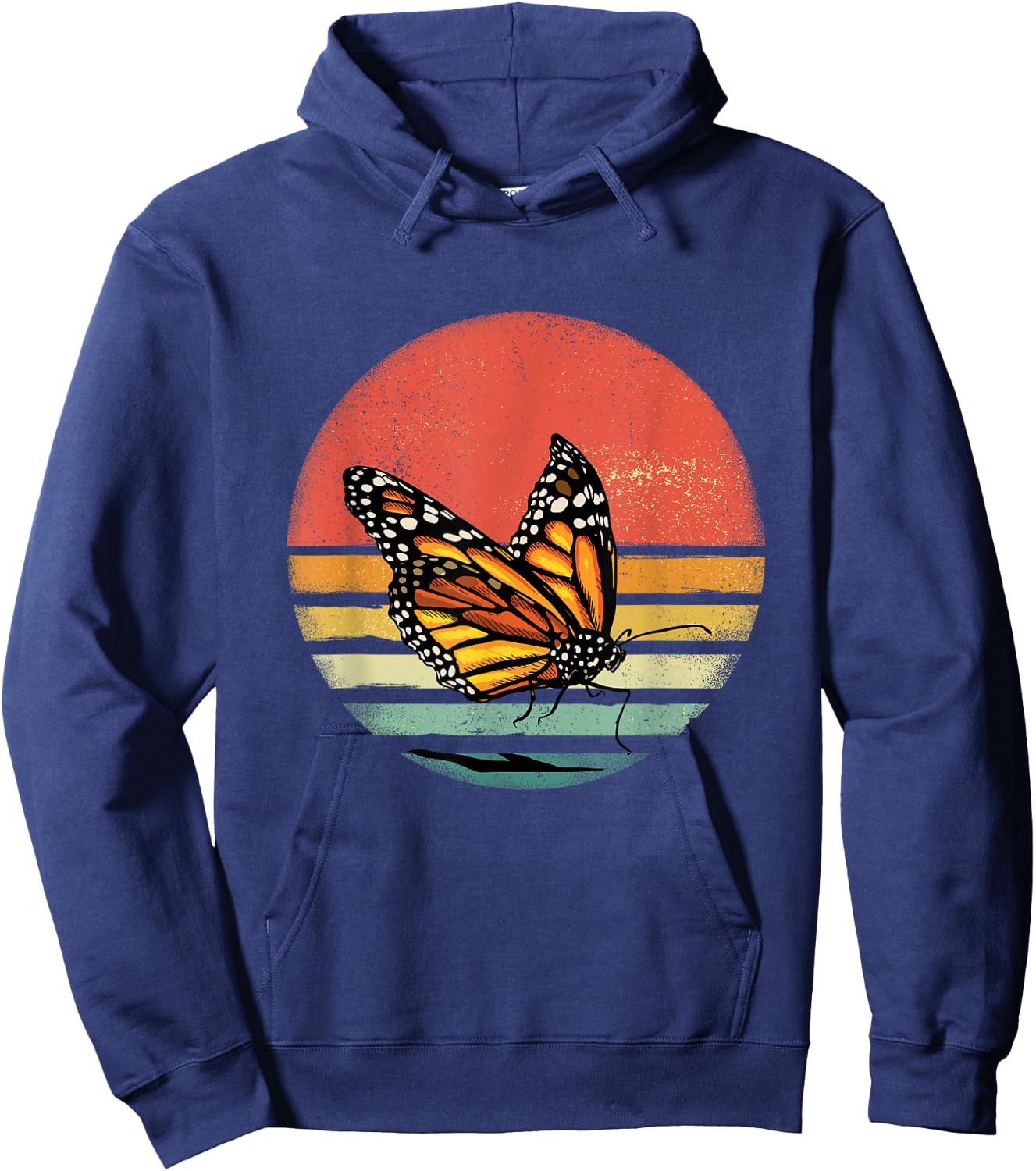 Retro Monarch Butterfly Shirt Animal Insect Butterfly Lovers Hoodie - Hoodie | Navy