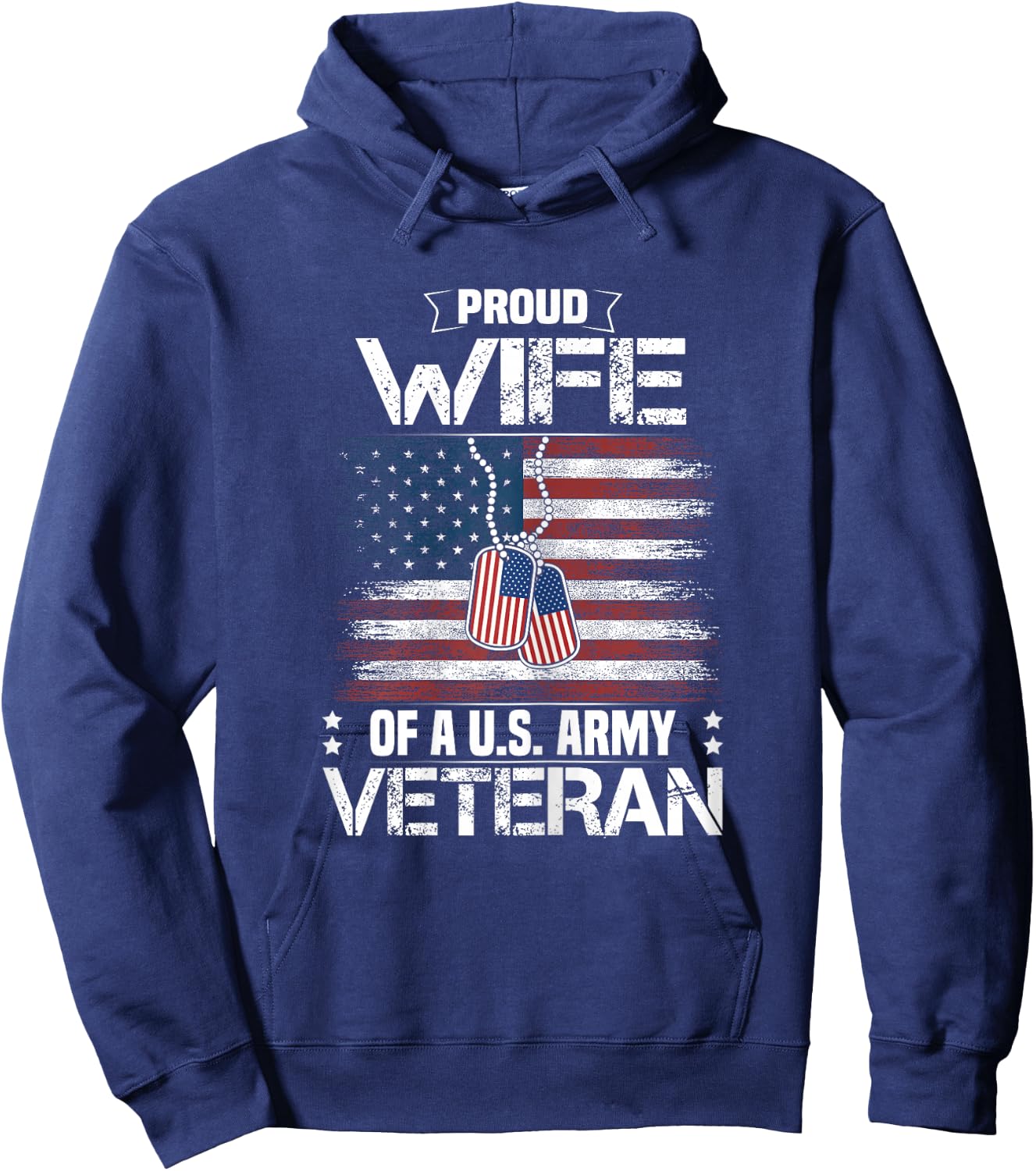 Proud Wife Of A US Army Veteran Day Family Matching Hoodie - Hoodie | Navy