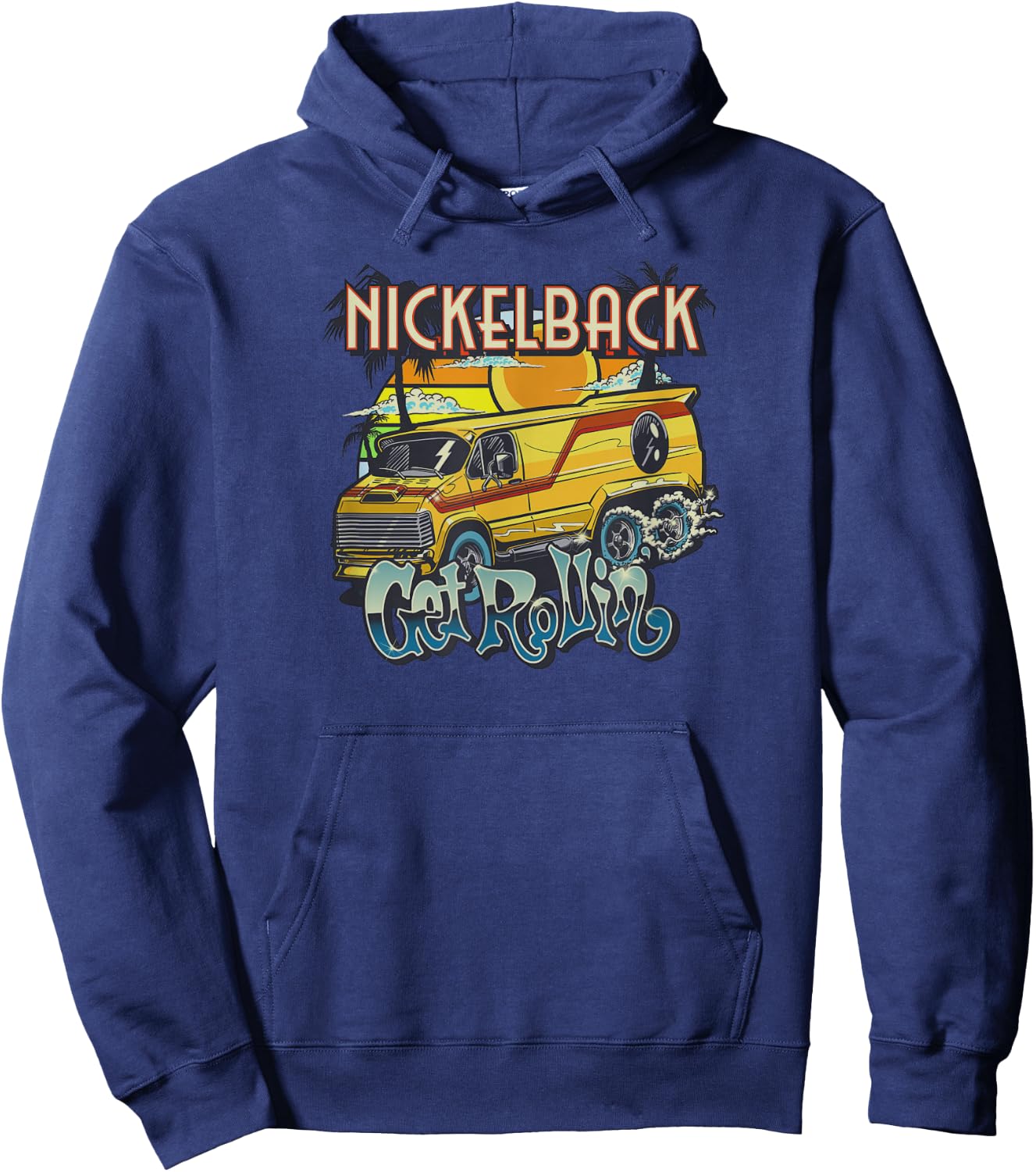 Nickelback Get Rollin' Cover (Blue) Hoodie - Hoodie | Navy
