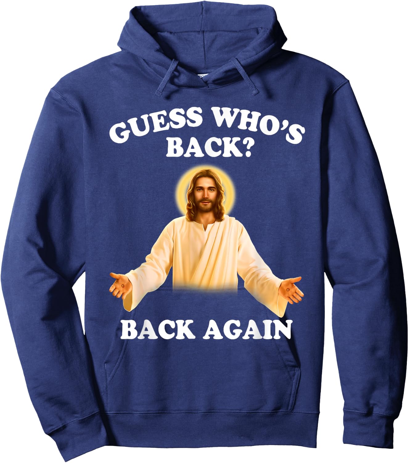 Guess Who's Back Back Again Happy Easter Jesus Christ Hoodie - Hoodie | Navy