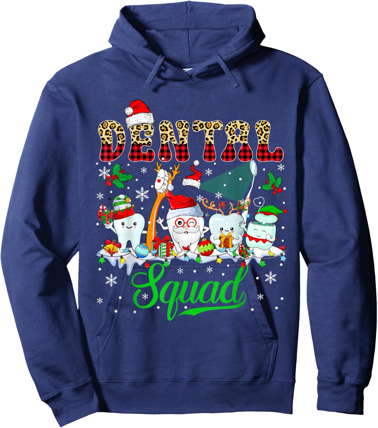 Dental Squad Christmas Santa Reindeer Elf Dental Tools Hoodie - Hoodie | Navy