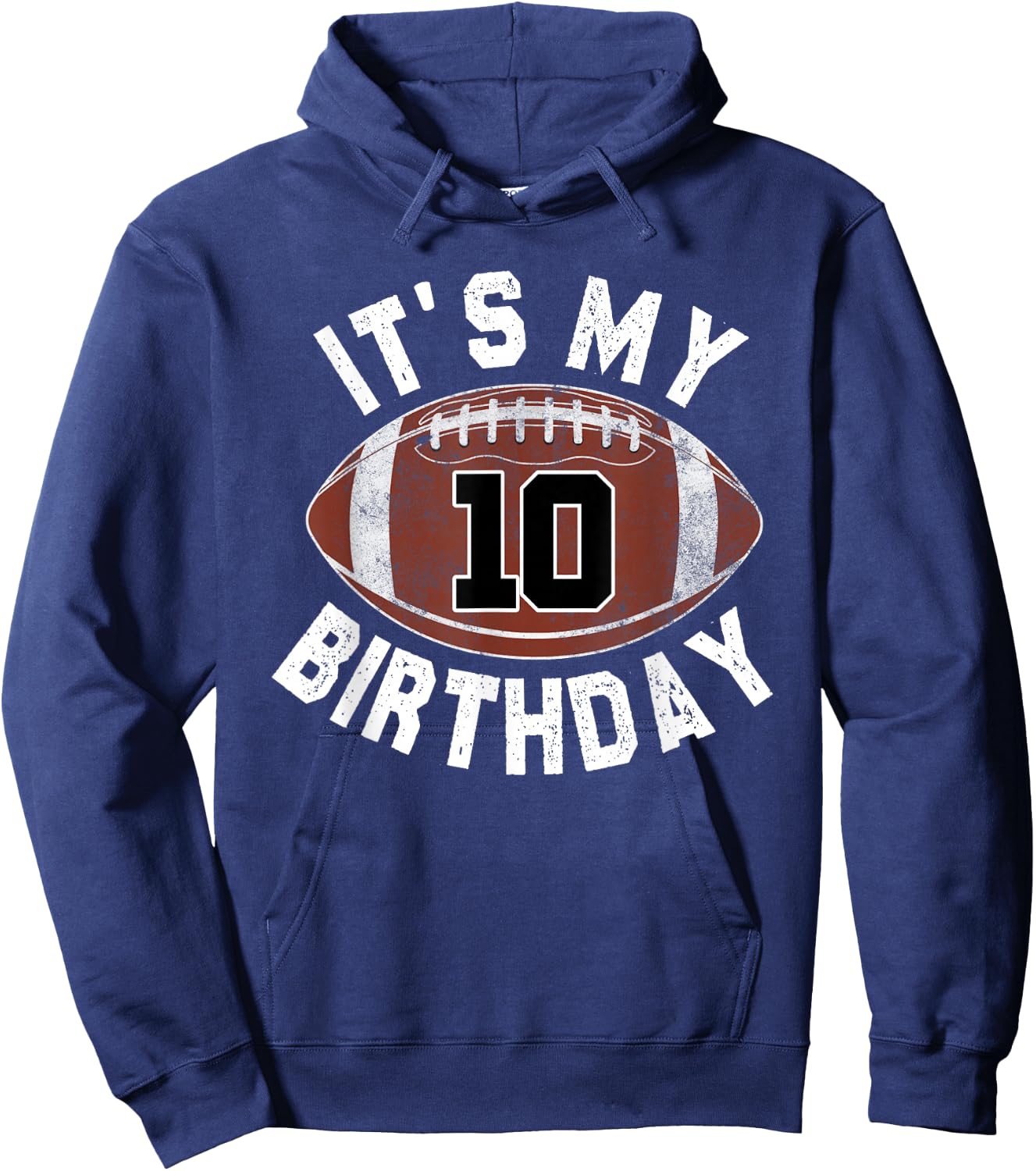 10th Birthday Football 10 Year Old Boy Sports Party Kids Hoodie - Hoodie | Navy