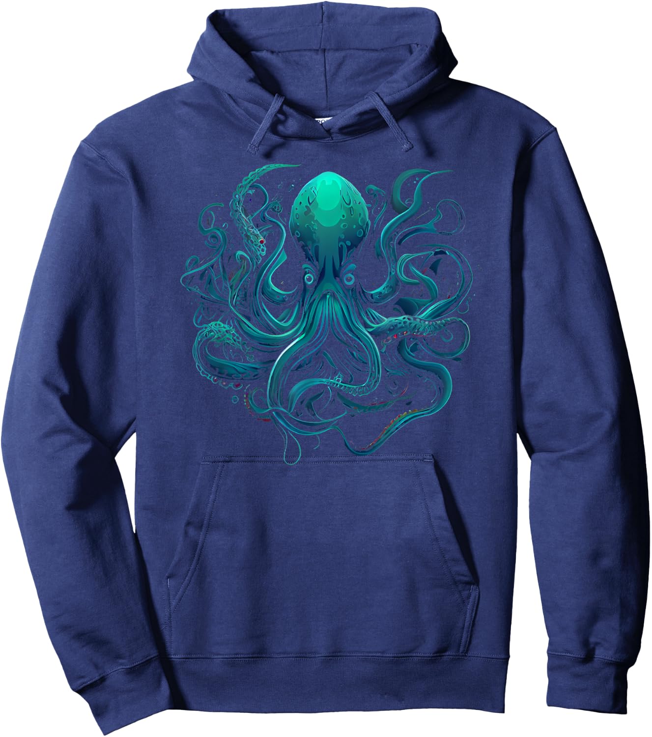 Beautiful Artistic Octopus Squid Sea Creature Graphic Hoodie - Hoodie | Navy
