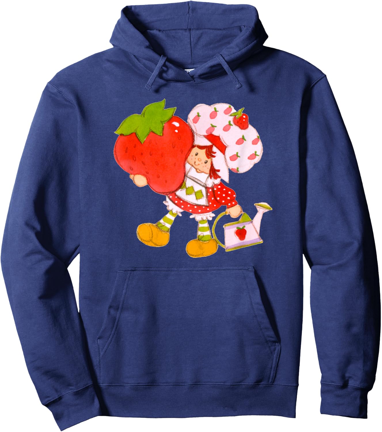 Strawberry Shortcake Classic Vintage Big Strawberry Logo Hoodie - Hoodie | Navy