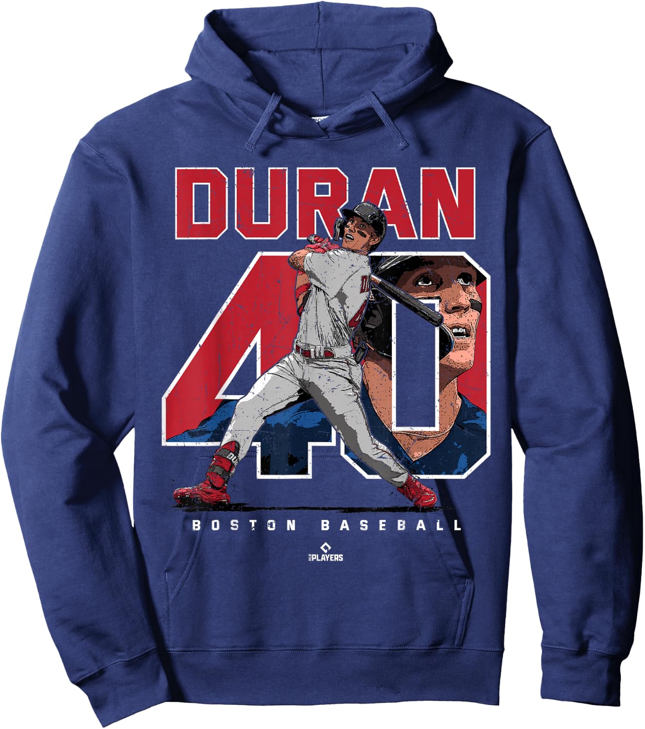Number and Portrait Jarren Duran Boston MLBPA Hoodie - Hoodie | Navy