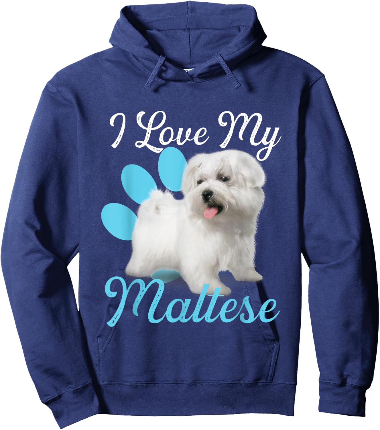 I Love My Maltese - Dog Lover Animal Lover Puppy Owner Hoodie - Hoodie | Navy