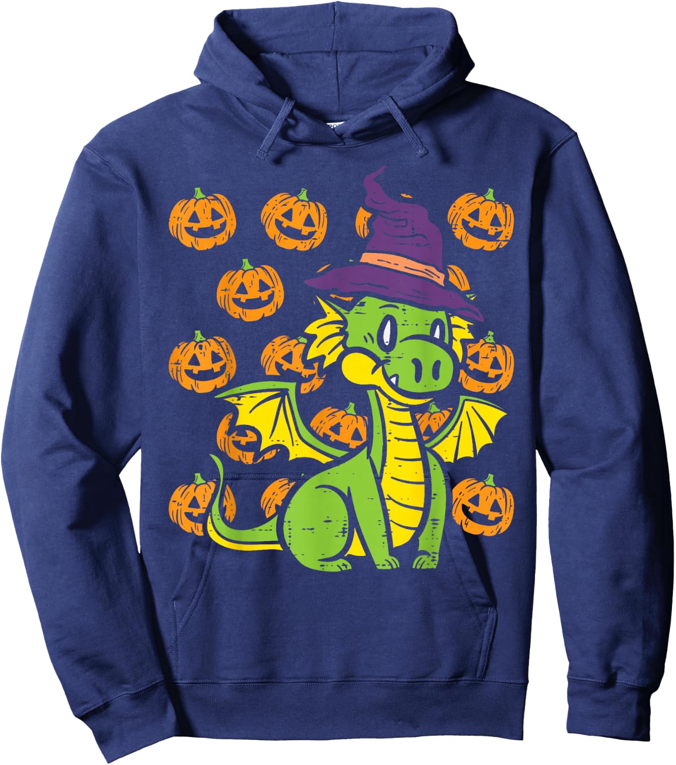 Dragon Pumpkins Happy Halloween Cute Costume Men Women Kids Hoodie - Hoodie | Navy