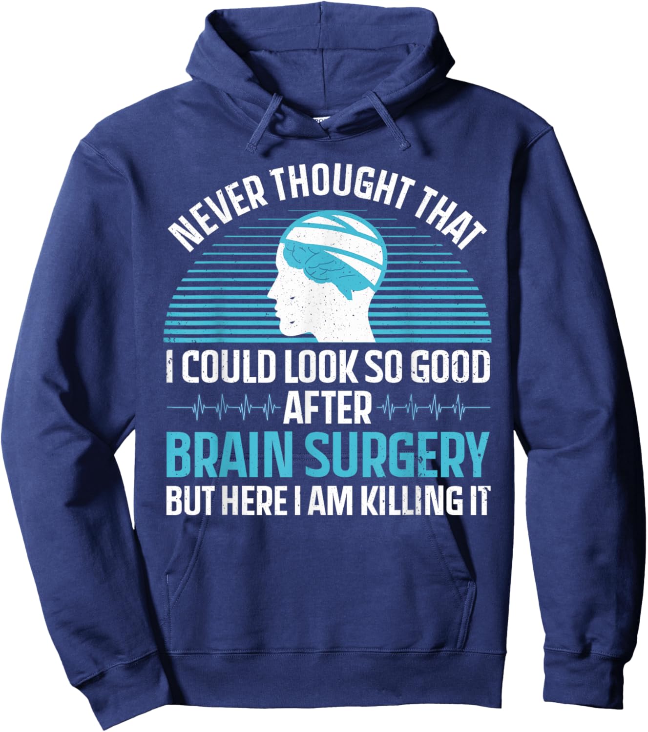 Cute Brain Surgery Women Brain Tumor Cancer Survivor Hoodie - Hoodie | Navy