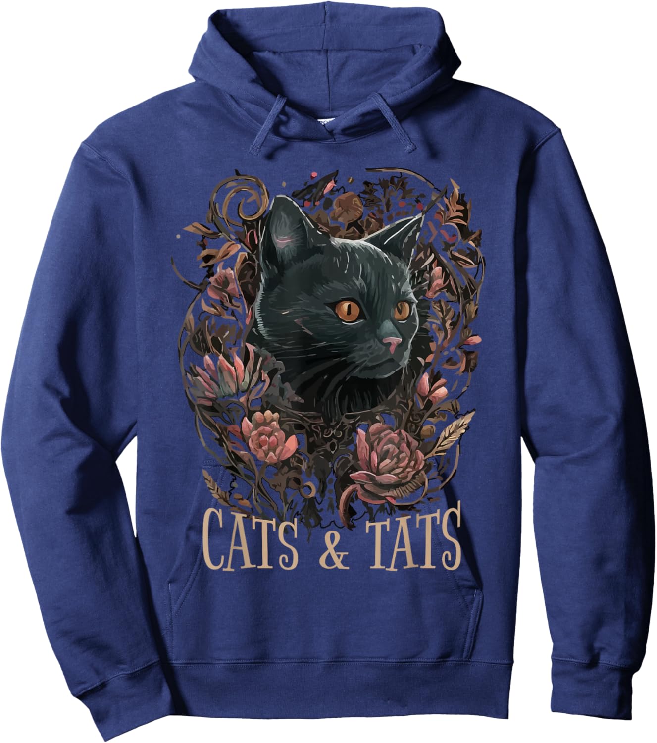 Cats And Tats Tattoo Artist & Cat Lover | Pet Owner Funny Hoodie - Hoodie | Navy