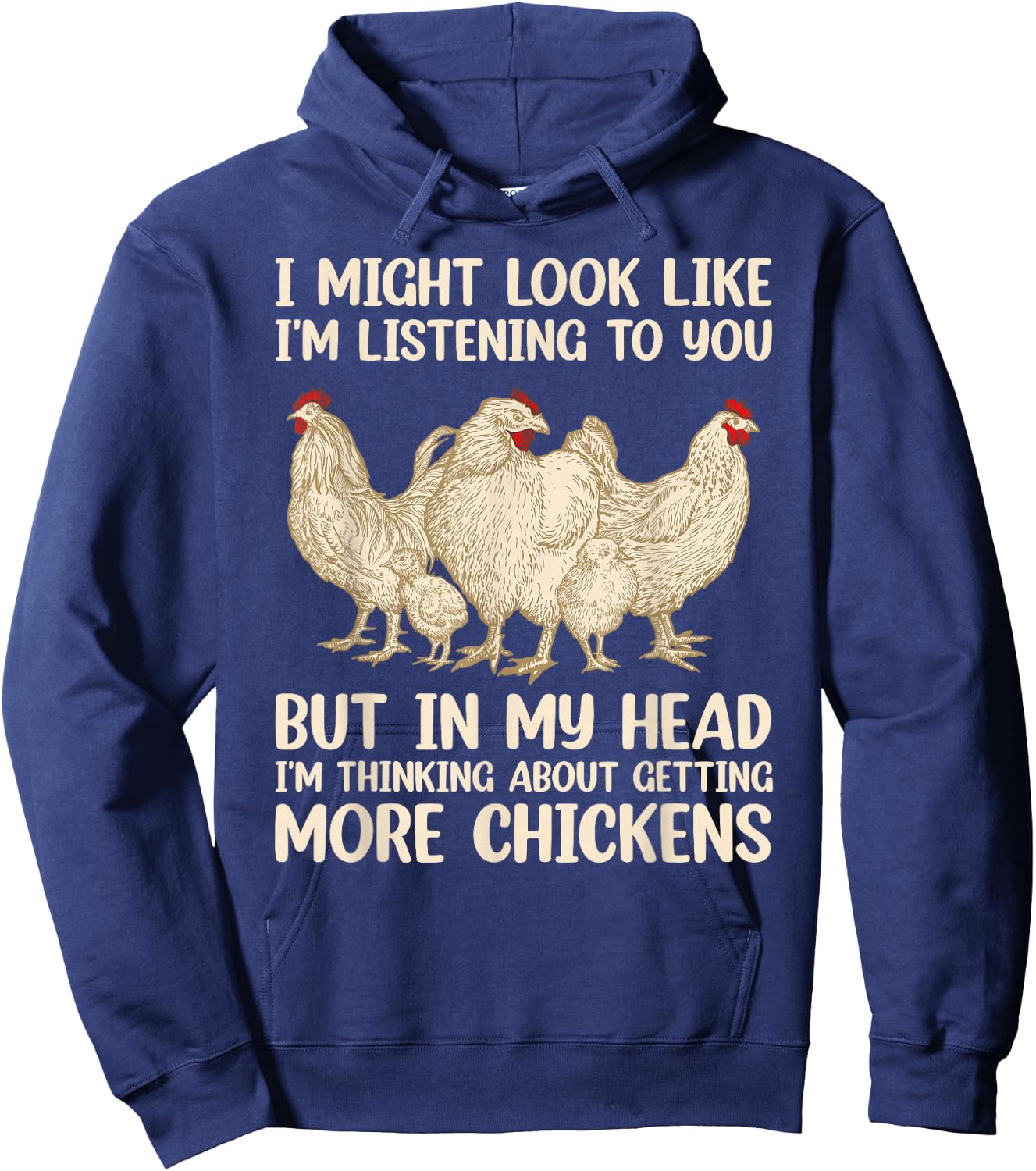 Funny Chicken Design Women Chicken Farmer Farming Hoodie - Hoodie | Navy