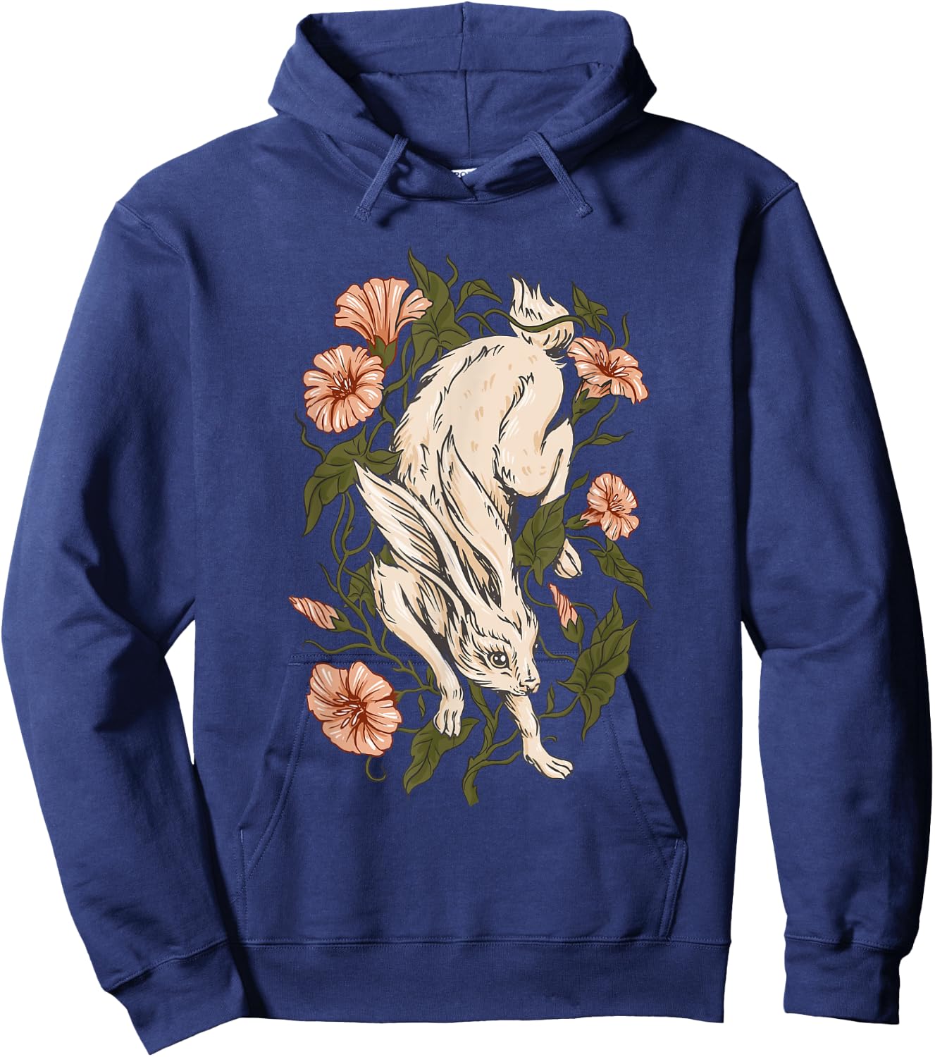 Rabbit Ivy Flowers Plants Rabbit Hoodie - Hoodie | Navy