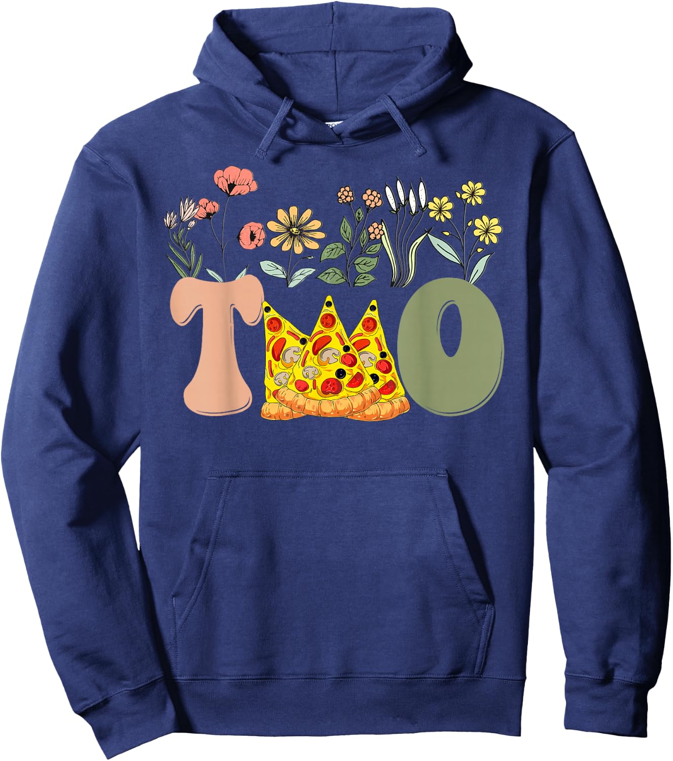 Second Birthday Pizza Theme 2nd Birthday Pizza Lover Party Hoodie - Hoodie | Navy