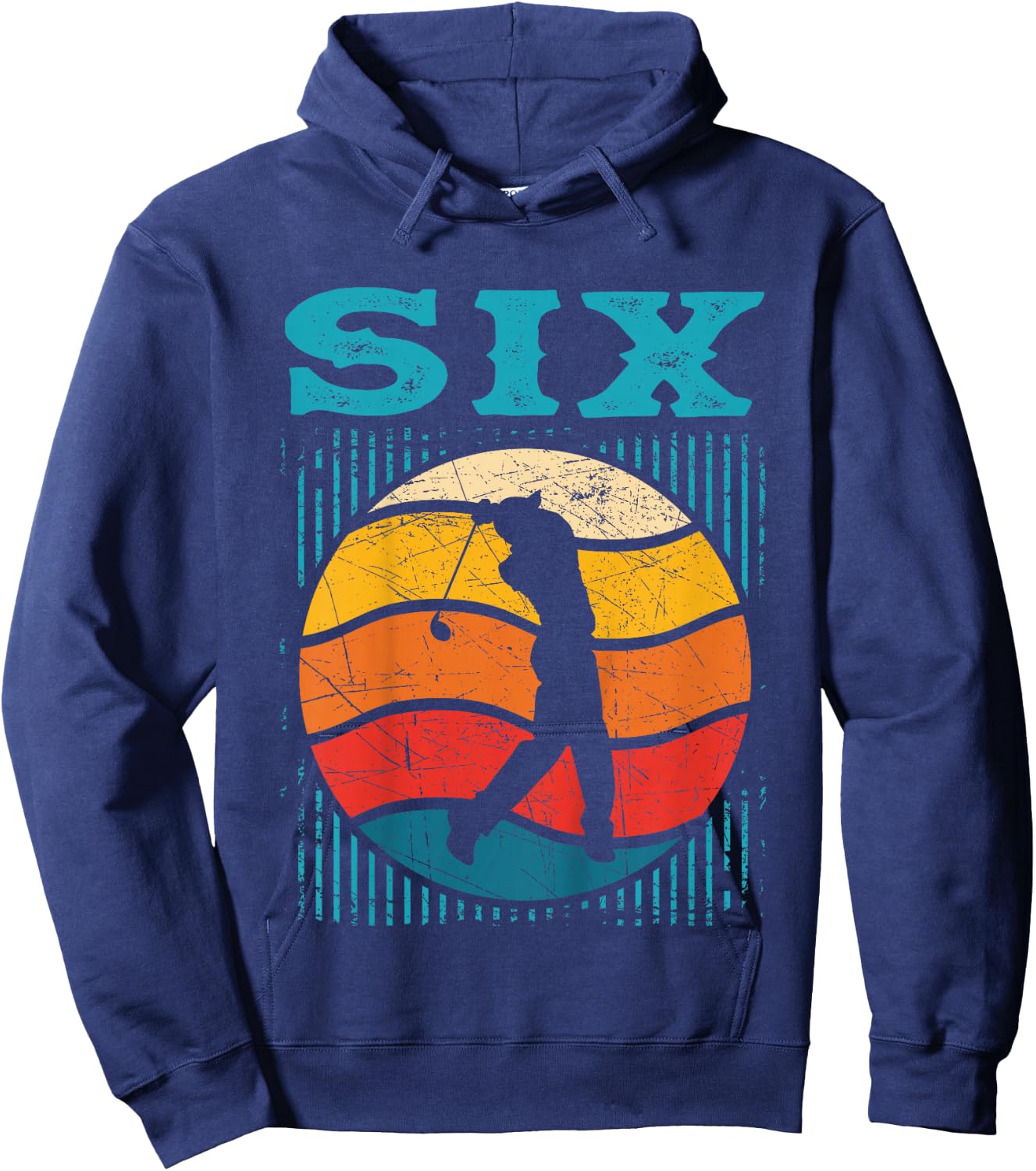 Kids 6th Birthday Retro Golf 6 Years Old Boy Girl Hoodie - Hoodie | Navy