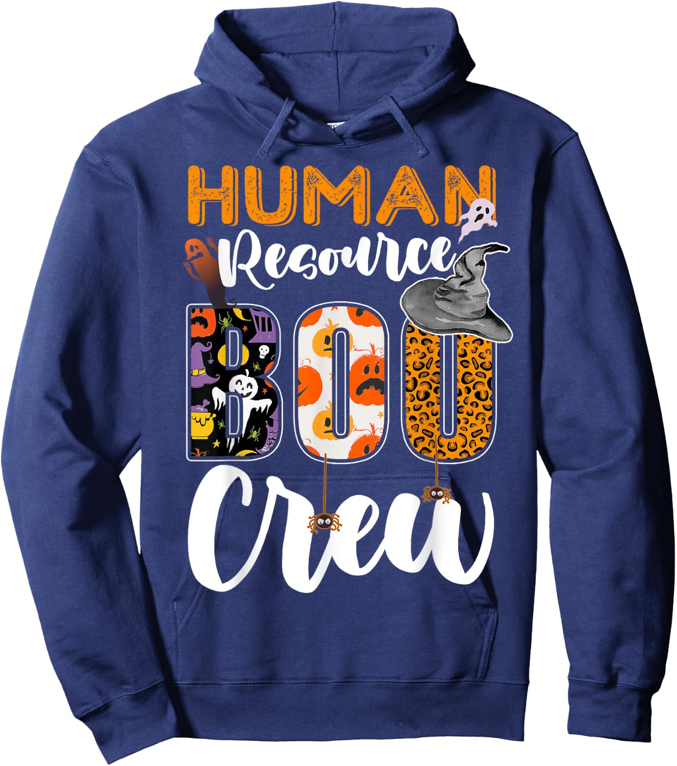 Human Resource Boo Crew Halloween Matching HR Manager Hoodie - Hoodie | Navy