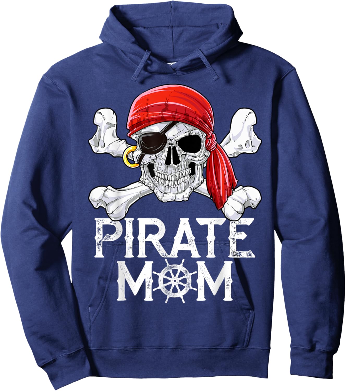 Pirate Mom T shirt Jolly Roger Flag Skull & Crossbones Hoodie - Hoodie | Navy