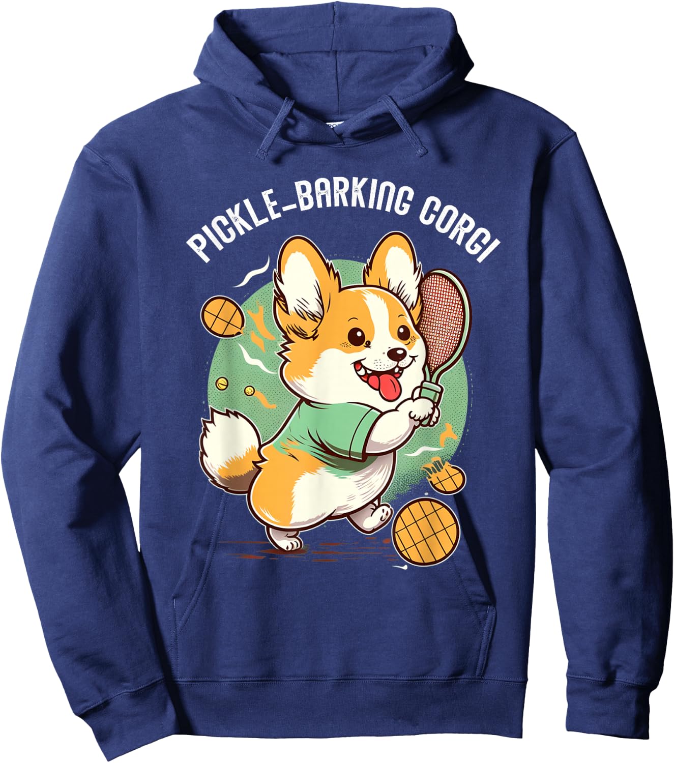 Funny Corgi Dog Pickleball Pun for Pickle ball Player Hoodie - Hoodie | Navy
