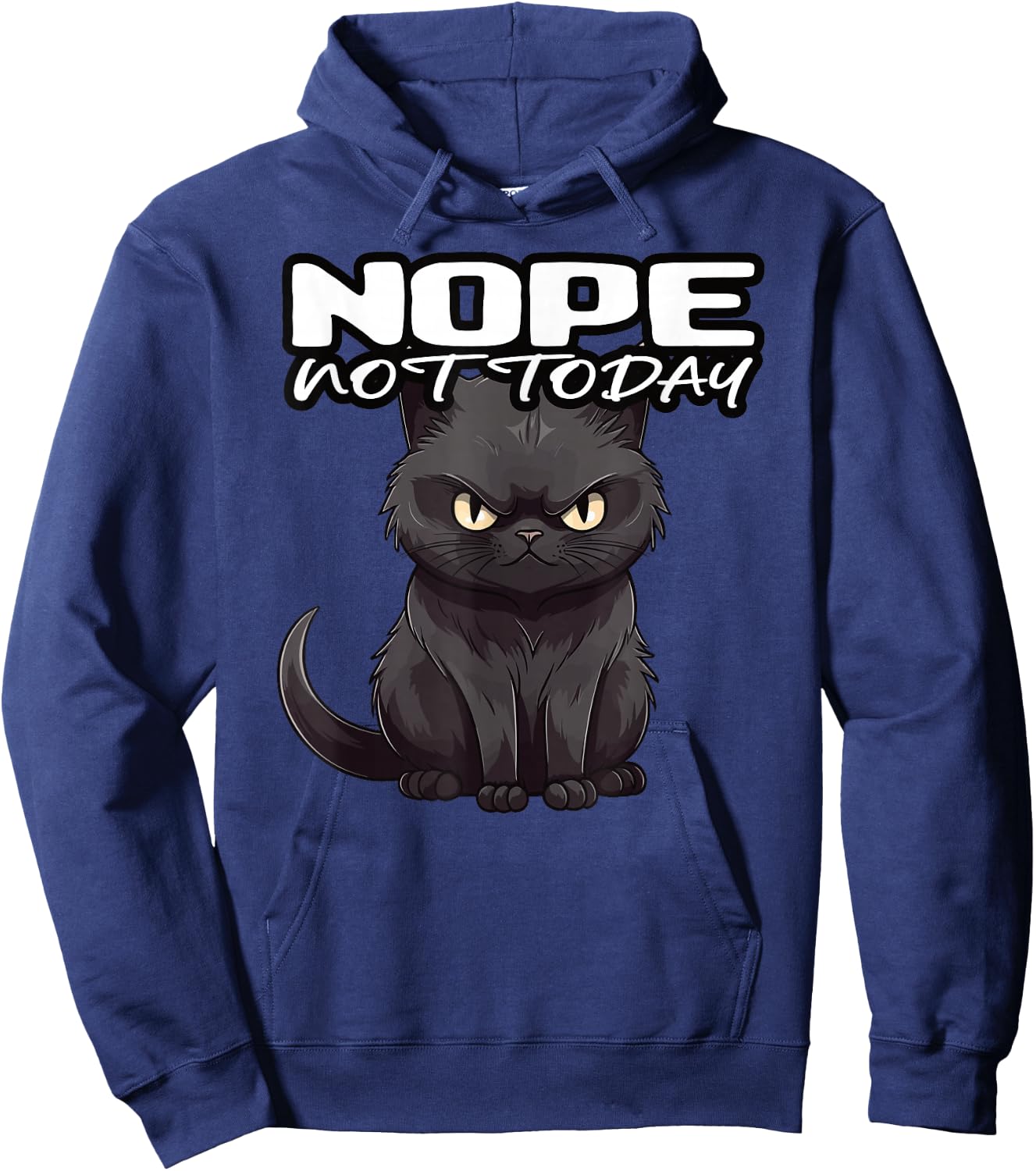 Retro Black Kitty I Retro Black Cat Nope Not Today Hoodie - Hoodie | Navy