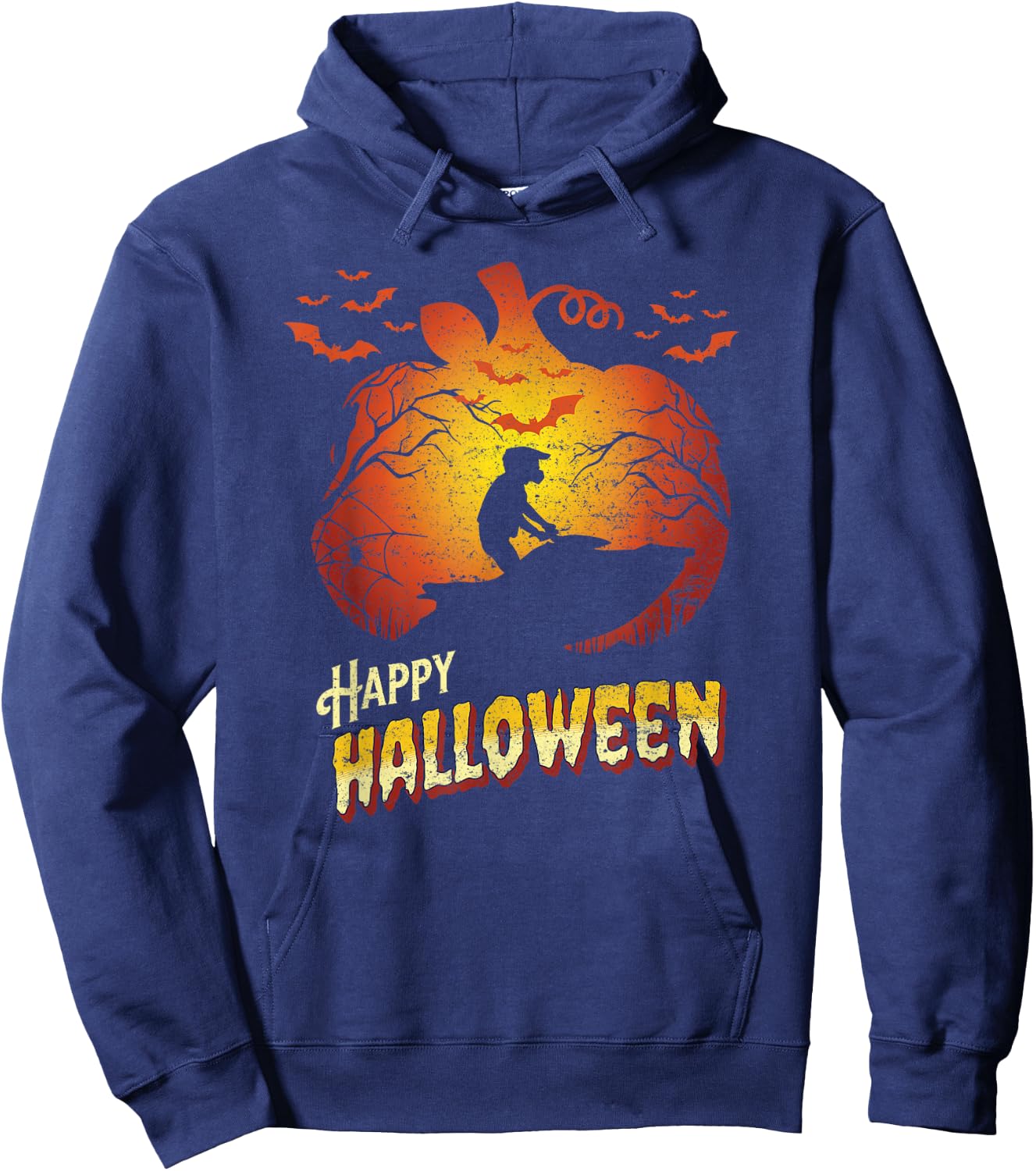 Jet Ski Rider Silhouette Happy Halloween Jet Skiing Hoodie - Hoodie | Navy