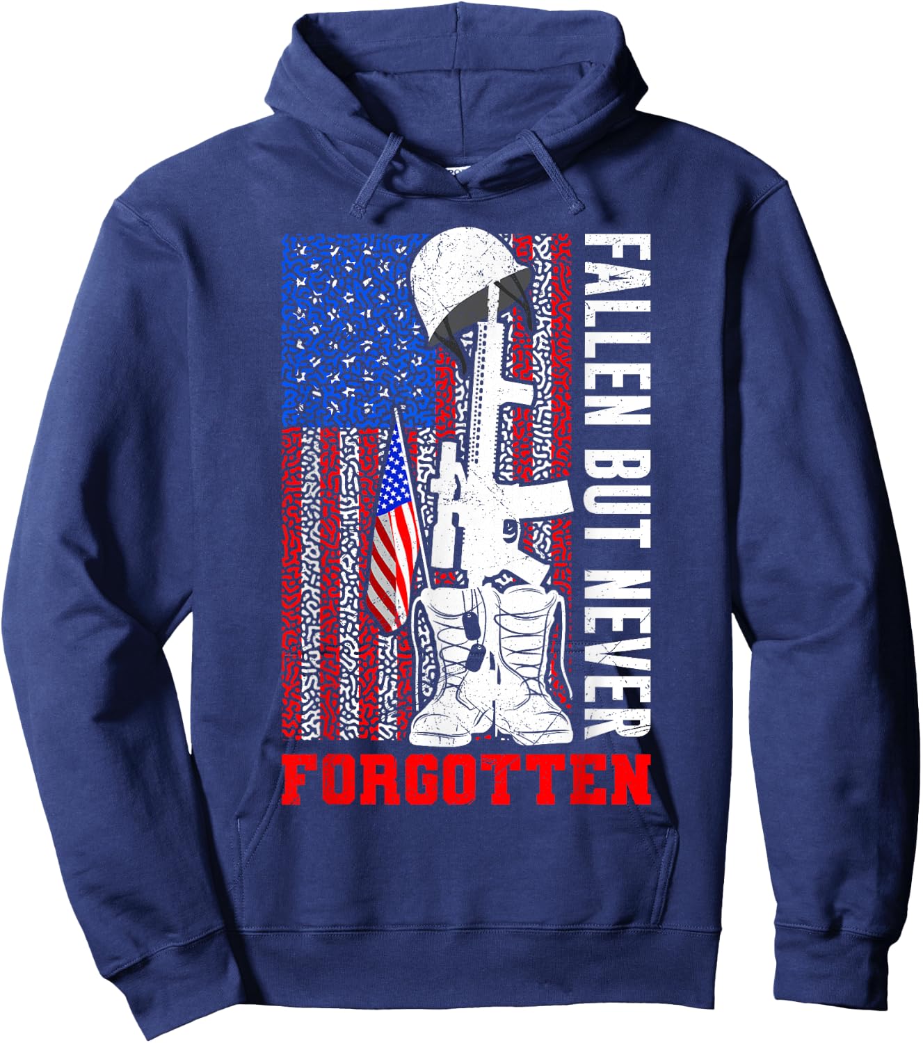 Fallen but never Forgotten Soldiers Army USA Memorial Day Hoodie - Hoodie | Navy