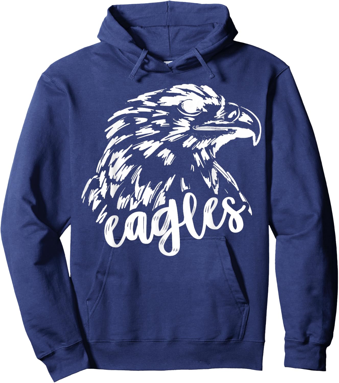 Retro Eagles Mascot, School Spirit, Eagle Sports Hoodie - Hoodie | Navy