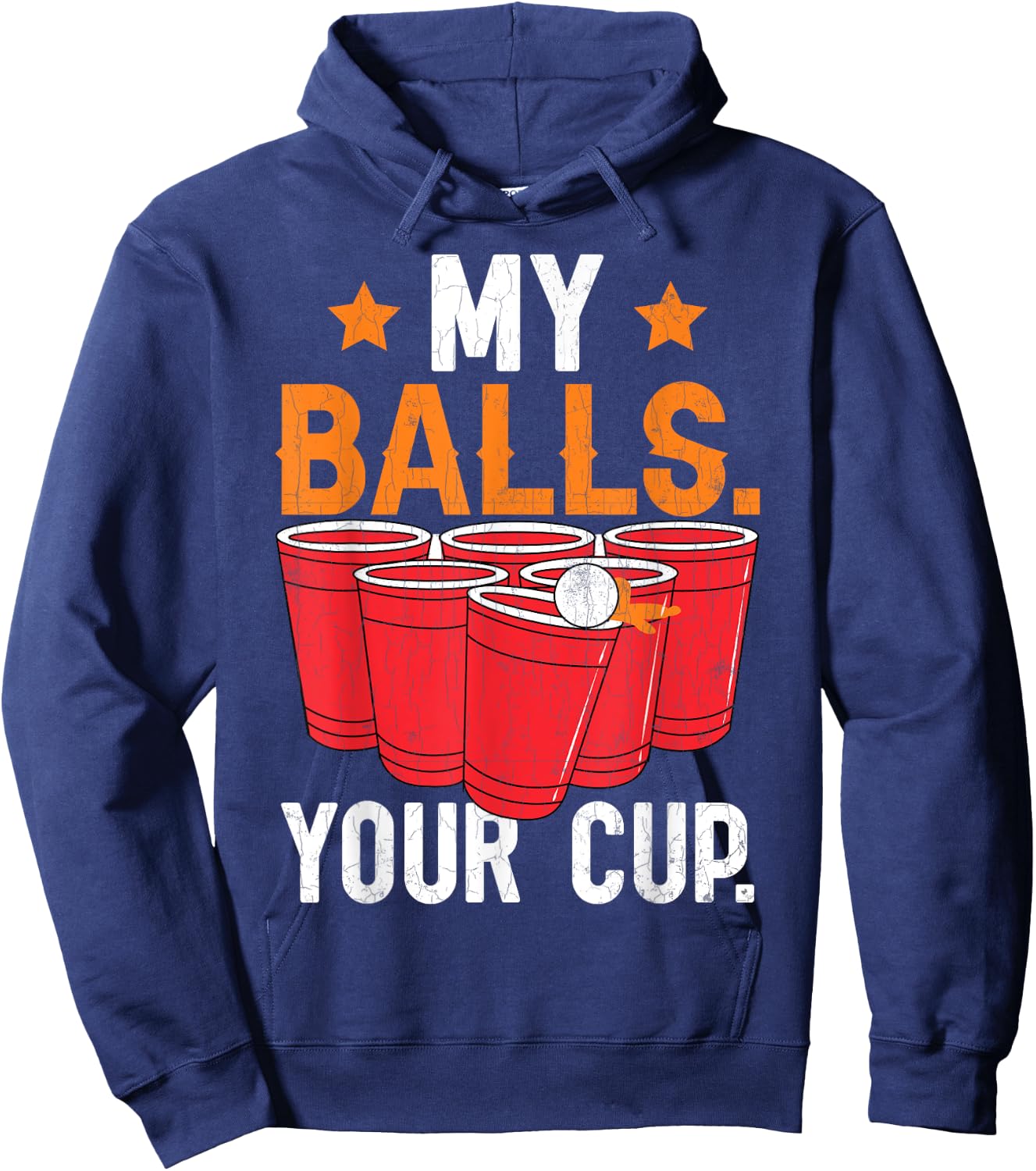 Adorable Beer Pong Funny Sports Lover Player Coach Graphic Hoodie - Hoodie | Navy