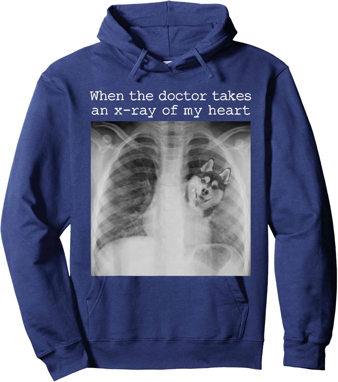 When The Doctor Takes an X-ray of My Heart Siberian Husky Hoodie - Hoodie | Navy