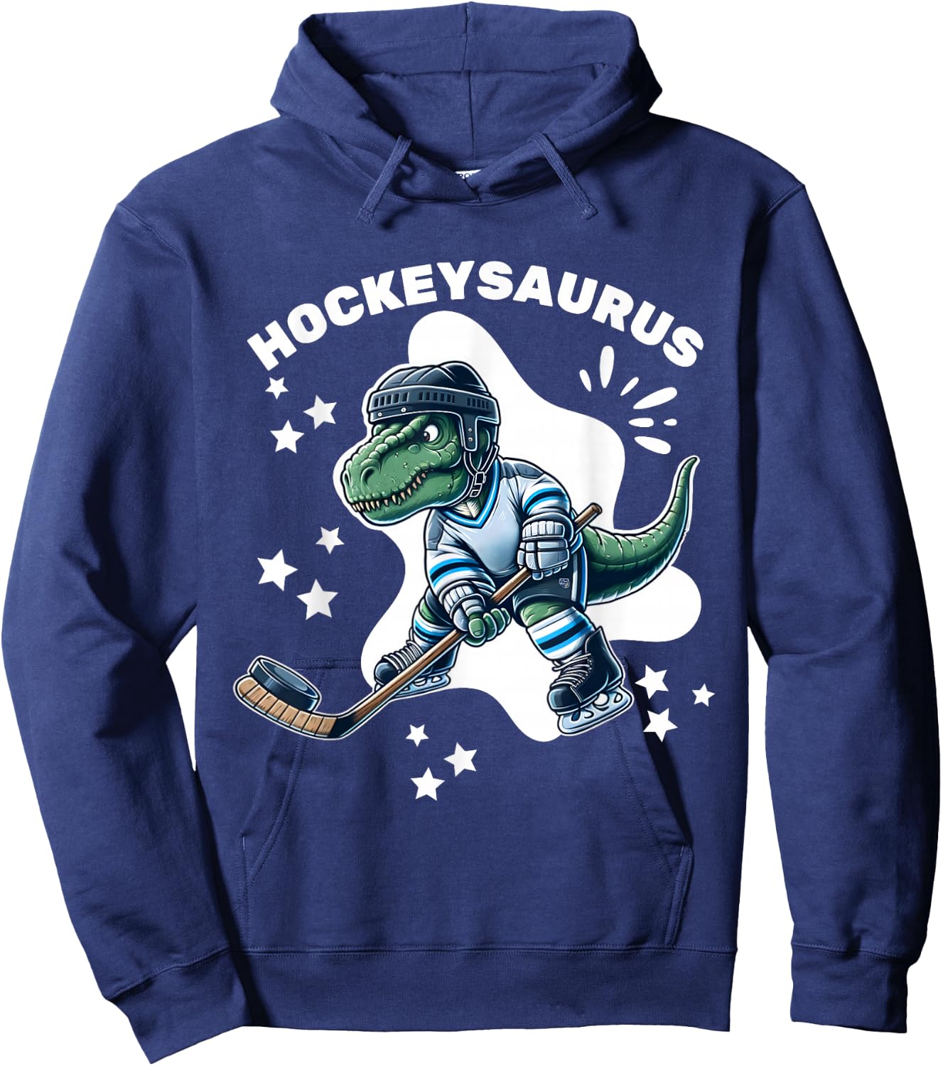 Hockeysaurus FunnyDinosaur Hockey Kids Hockey Boy Hoodie - Hoodie | Navy