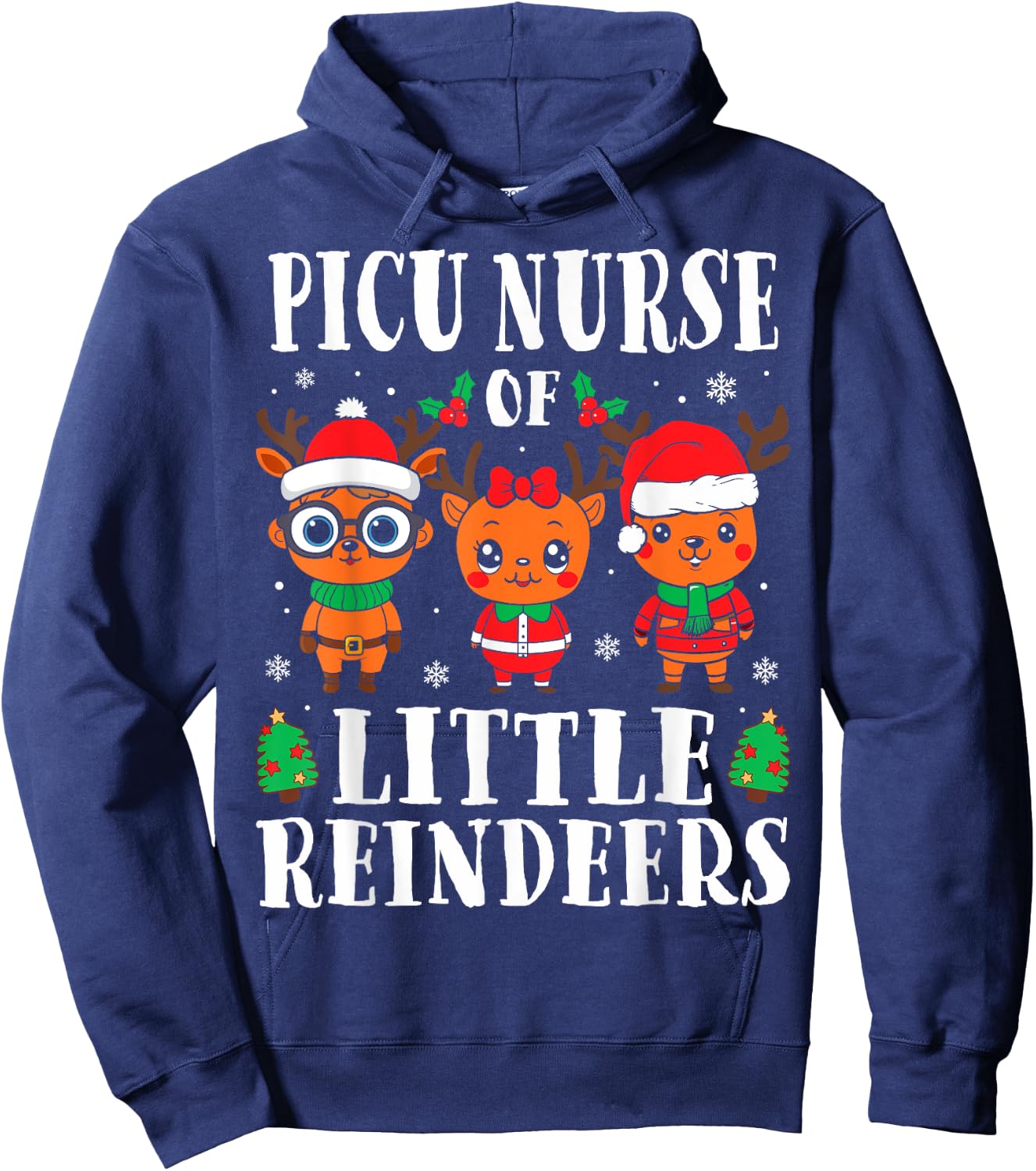 PICU Nurse of Smart Reindeers Pediatric Nurse Christmas Hoodie - Hoodie | Navy
