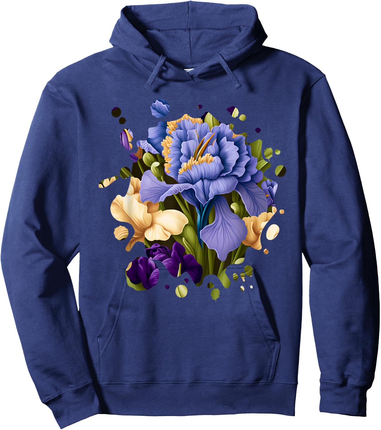 Vintage Iris Inspired Flower Plant Lover Funny gardening Hoodie - Hoodie | Navy