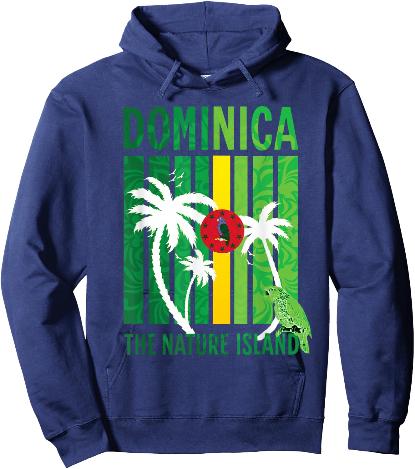 Dominica Island Vacation Flag Hoodie - Hoodie | Navy