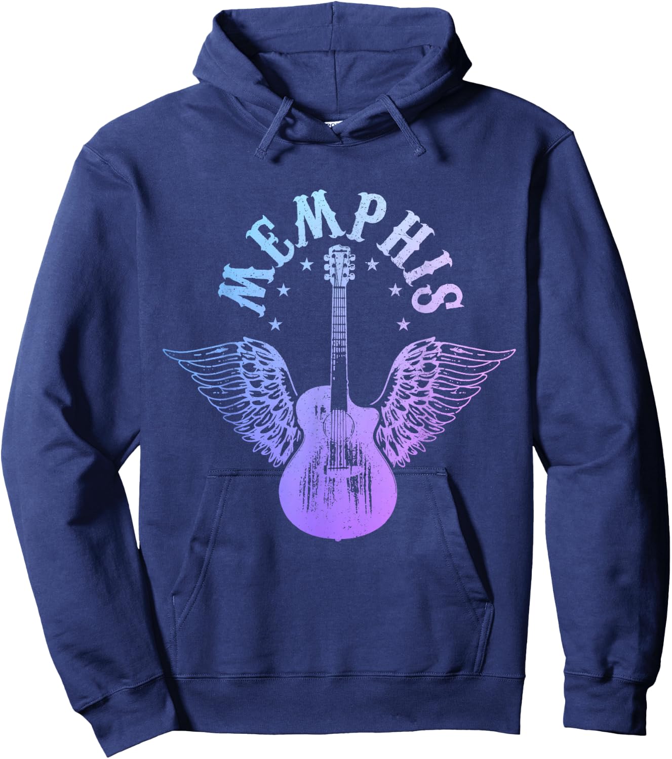 Memphis Tennessee Blues Country Music Guitar Vintage Hoodie - Hoodie | Navy
