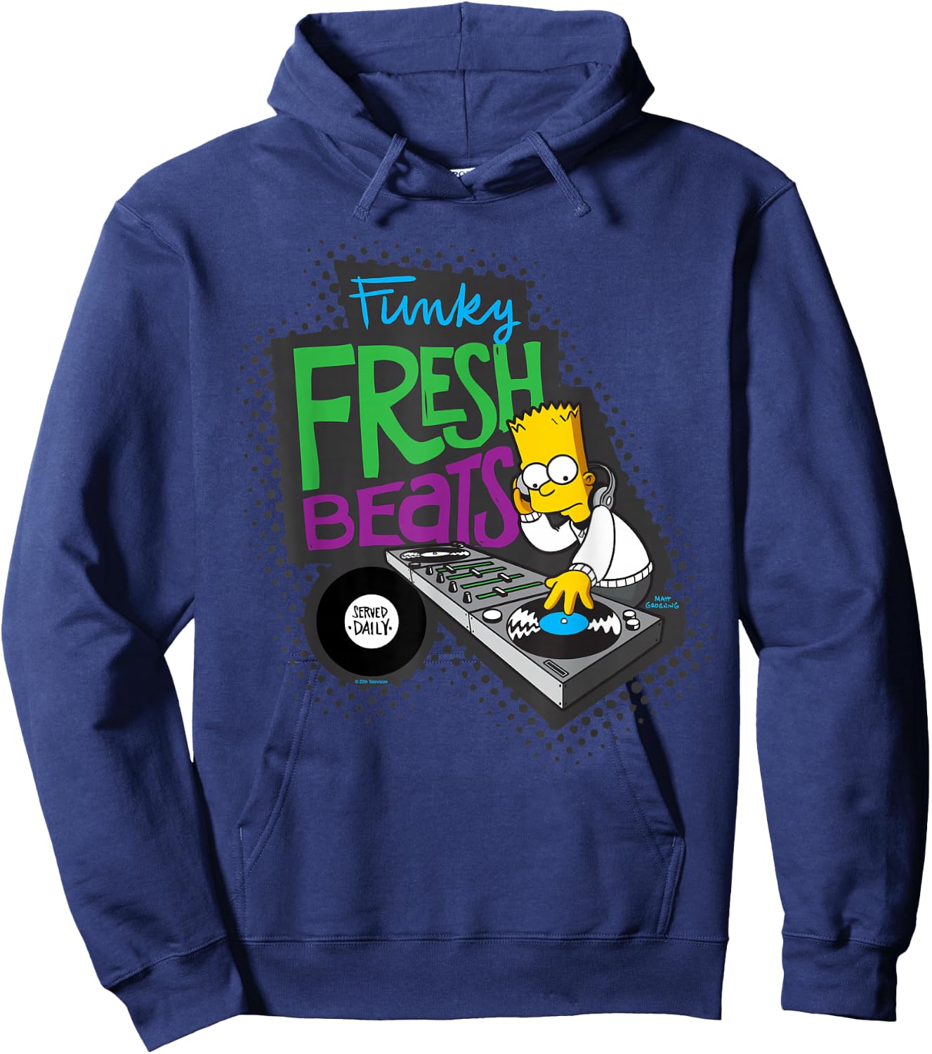 The Simpsons Bart Simpson Funky Fresh Beats Served Daily Hoodie - Hoodie | Navy