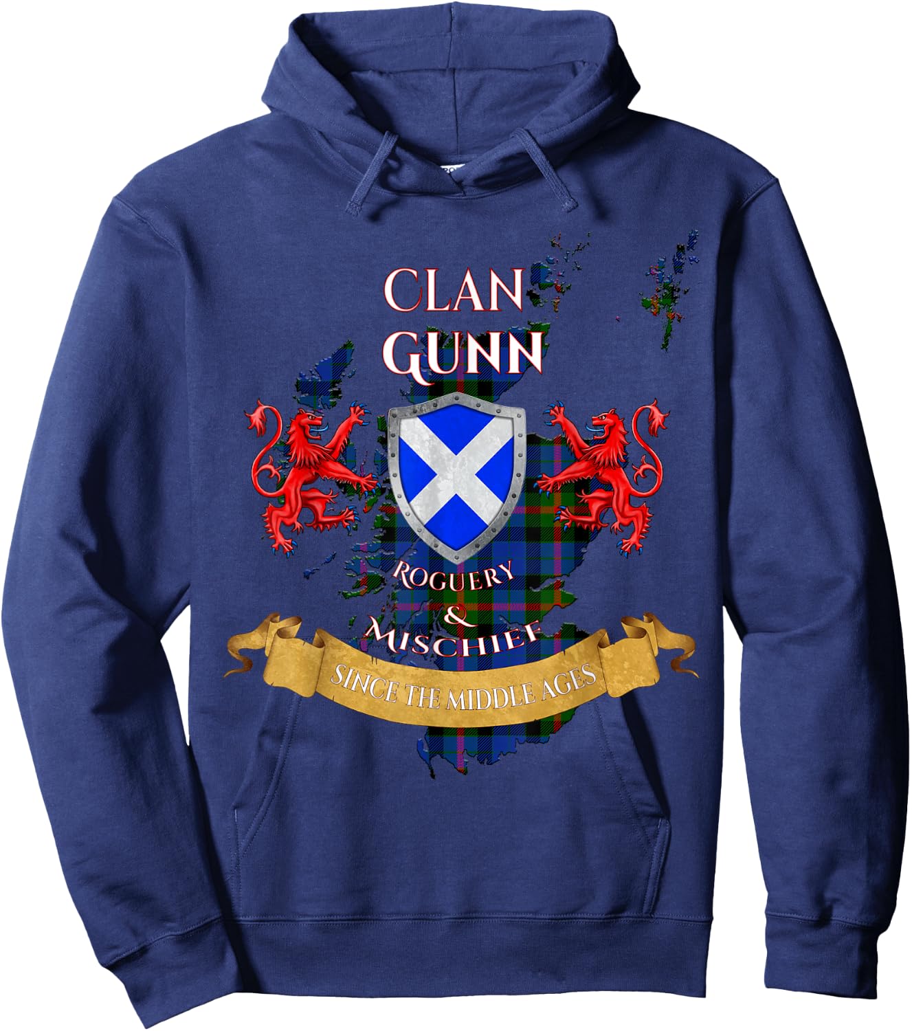 Gunn Scottish Family Clan Middle Ages Mischief Hoodie - Hoodie | Navy
