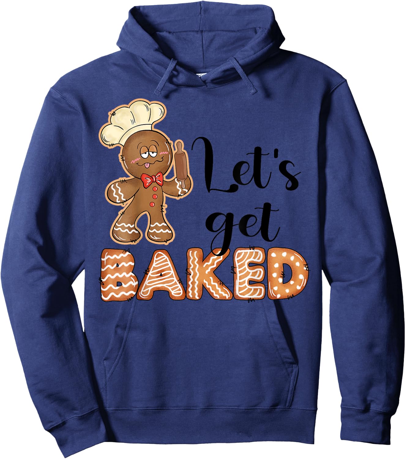Funny Christmas Gingerbread Chef Baking Team Xmas -Adults Grey Hoodie - Hoodie | Navy