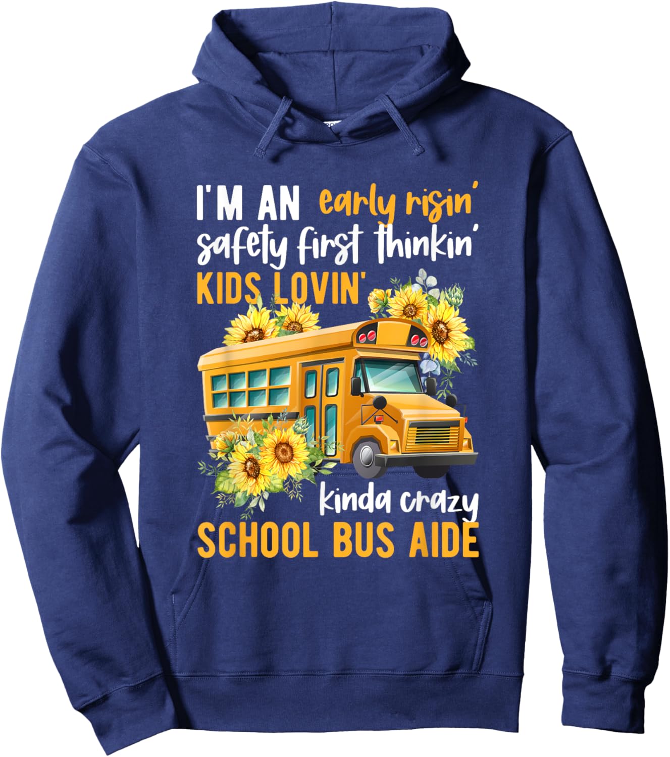 School Bus Aide Appreciation Bus Aide Hoodie - Hoodie | Navy