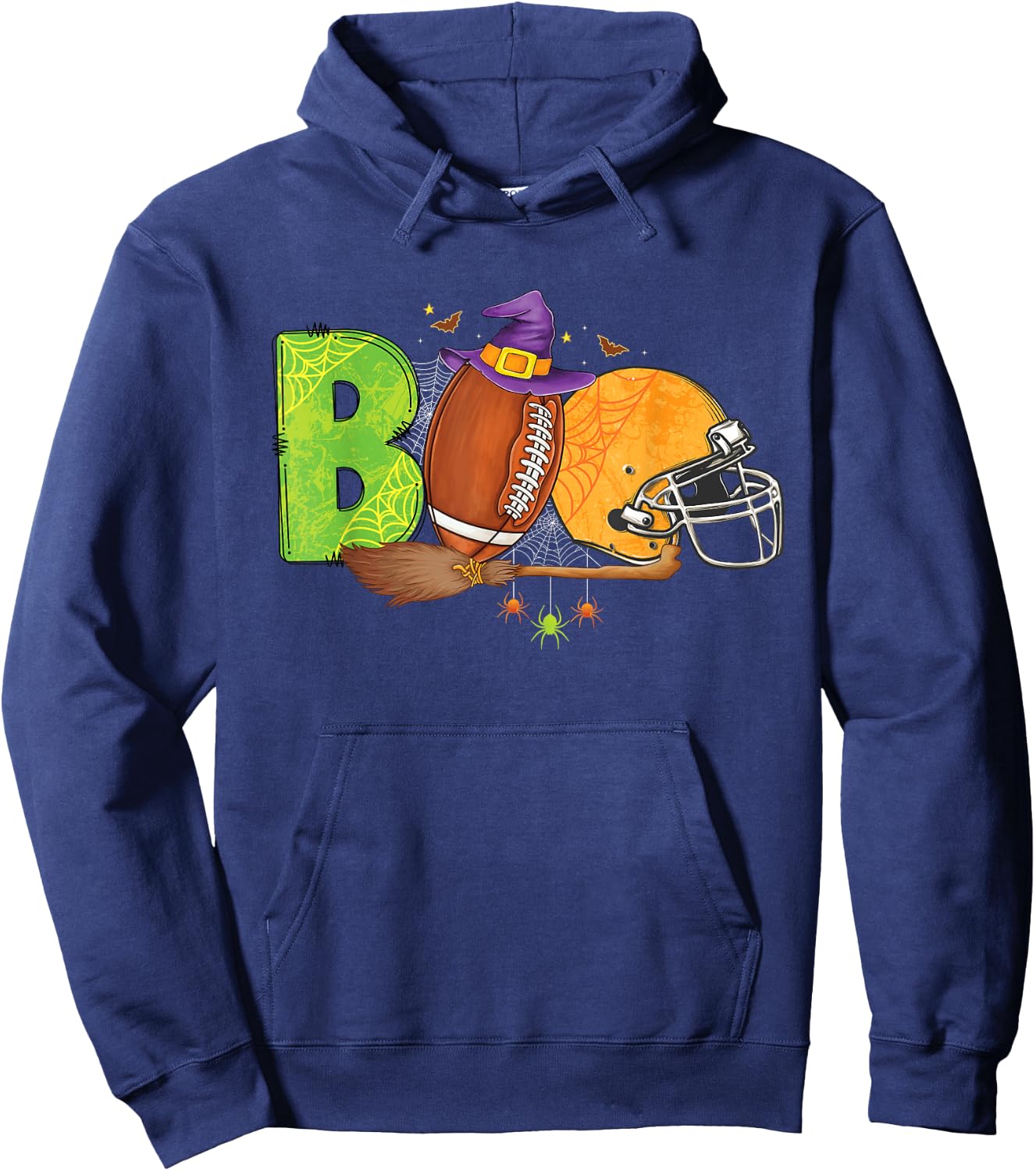 Boo Funny football Halloween costume men women girls boys Hoodie - Hoodie | Navy