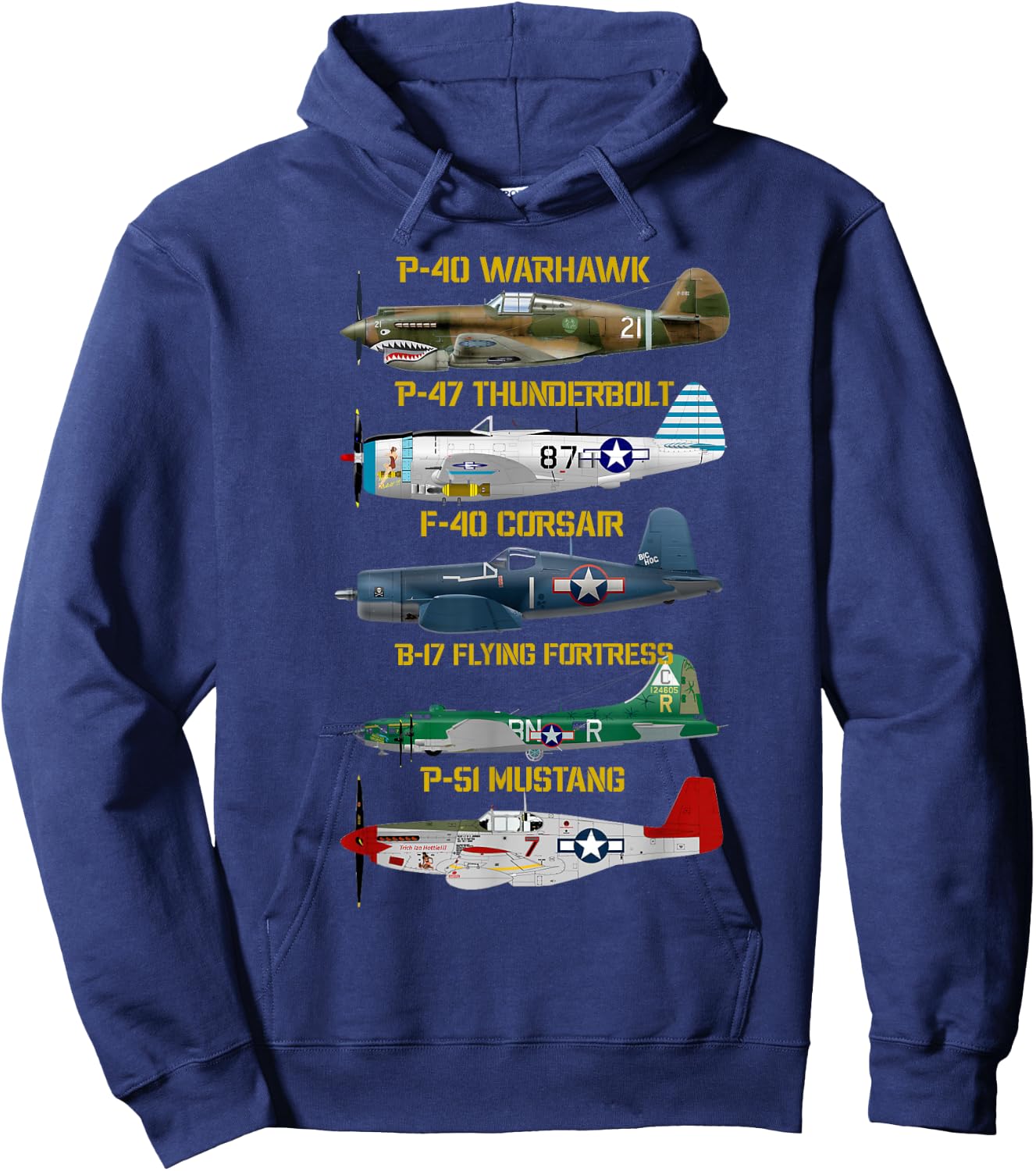 WW2 Planes Warbirds Warplanes Hoodie - Hoodie | Navy