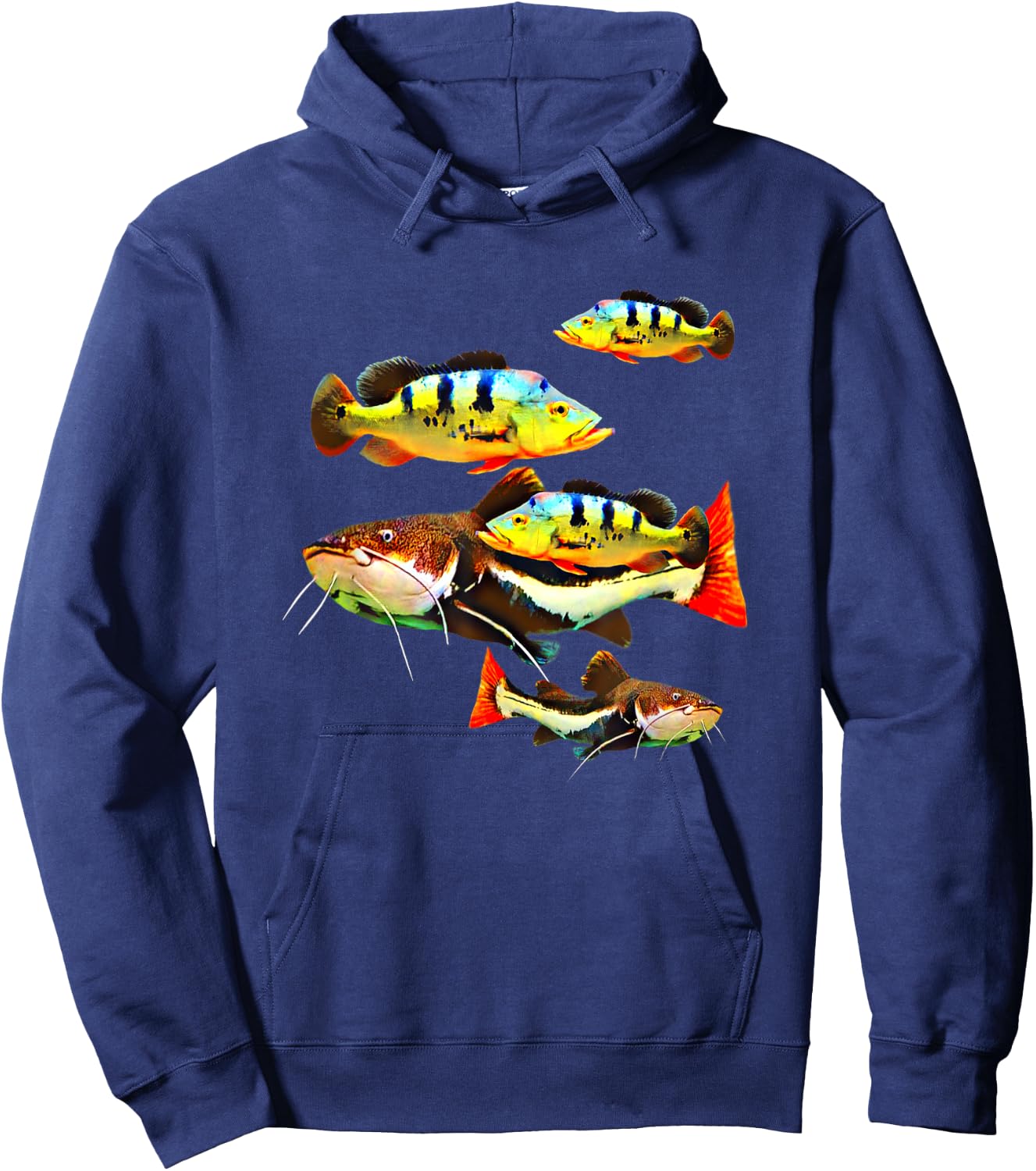 Peacock Bass Redtail Catfish Monster Aquarium Fish Tank Hoodie - Hoodie | Navy