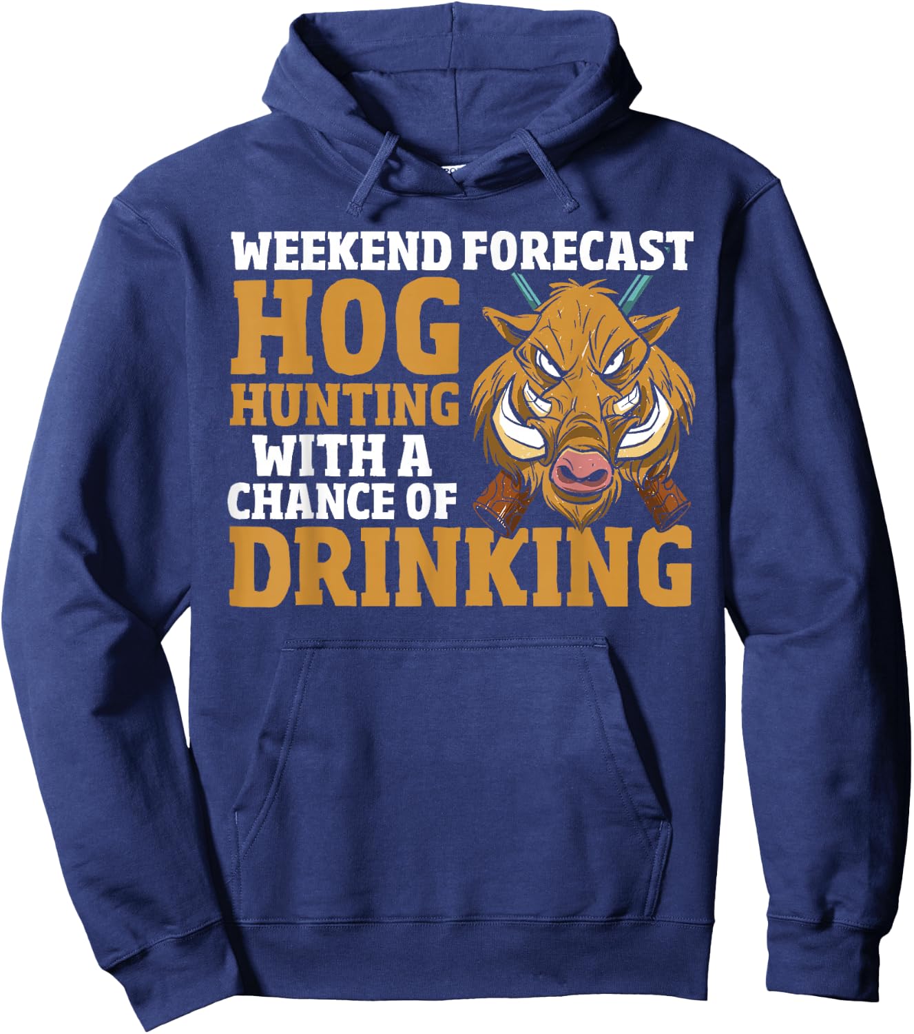 Boar Hunter - Funny Hog Wild Animal Pig Boar Hunting Hoodie - Hoodie | Navy