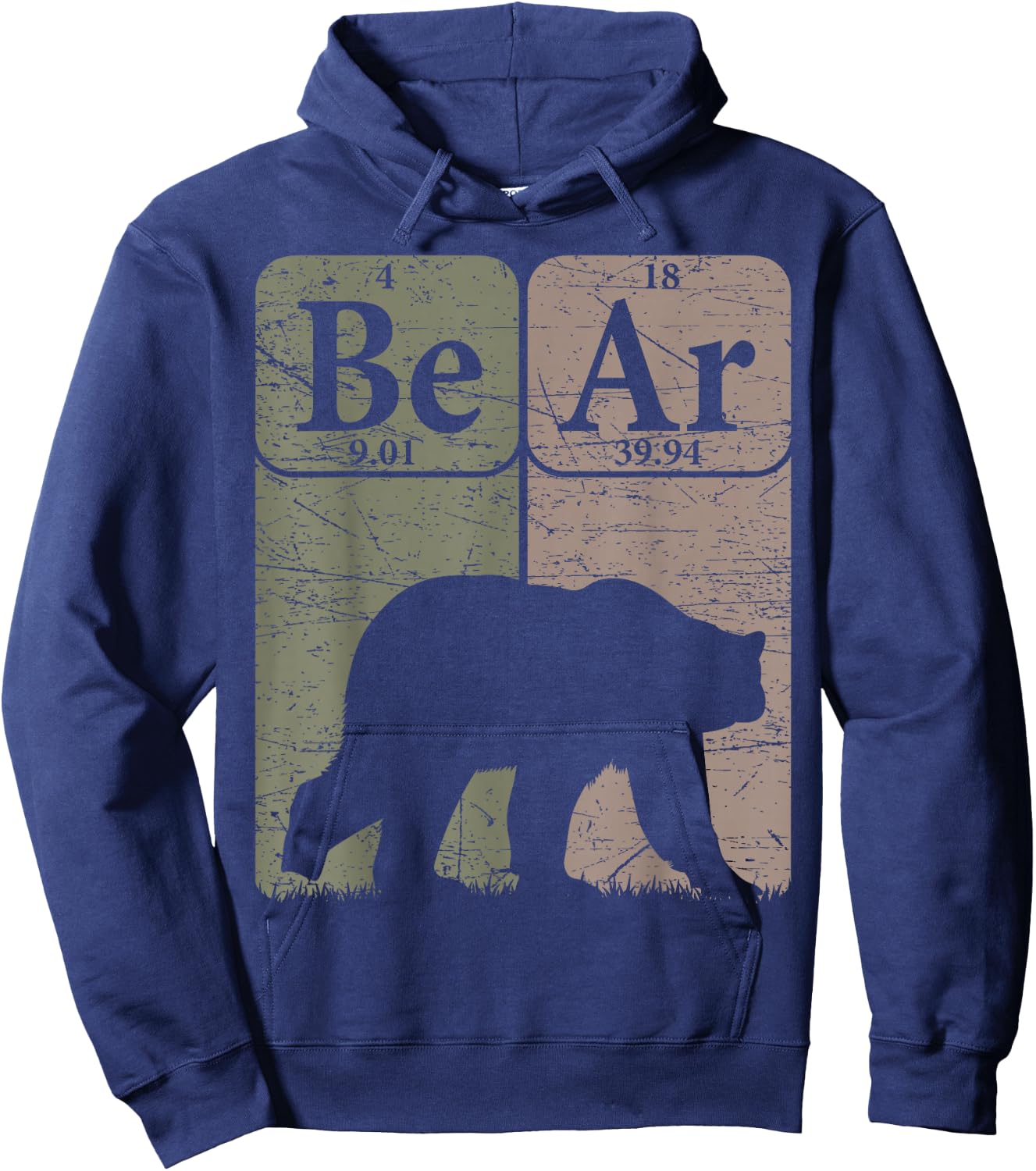 Bear Periodic Table Elements Grizzly Bear Vintage Arctophile Hoodie - Hoodie | Navy