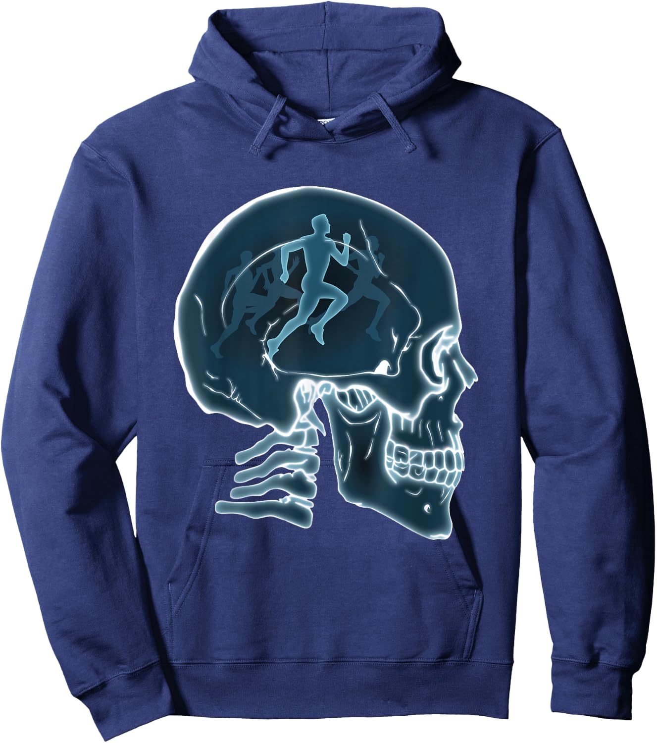 Skull Funny Running Runner Race Sports Lovers Men Women Hoodie - Hoodie | Navy