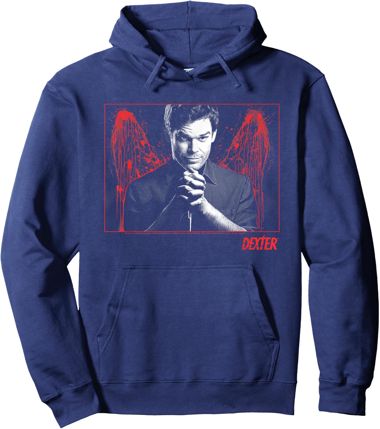 Dexter Blood Splatter Wings TV Show Hoodie - Hoodie | Navy